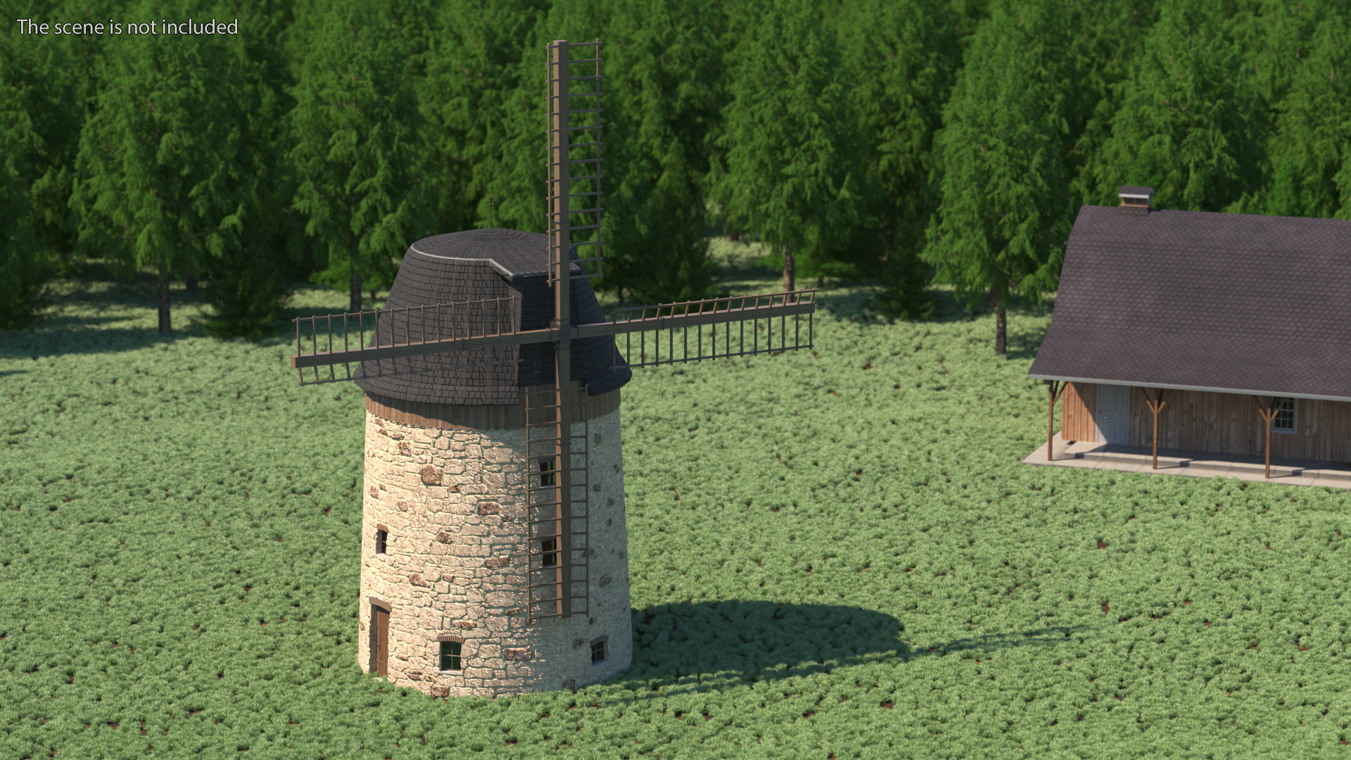 3D Village Windmill Rigged model