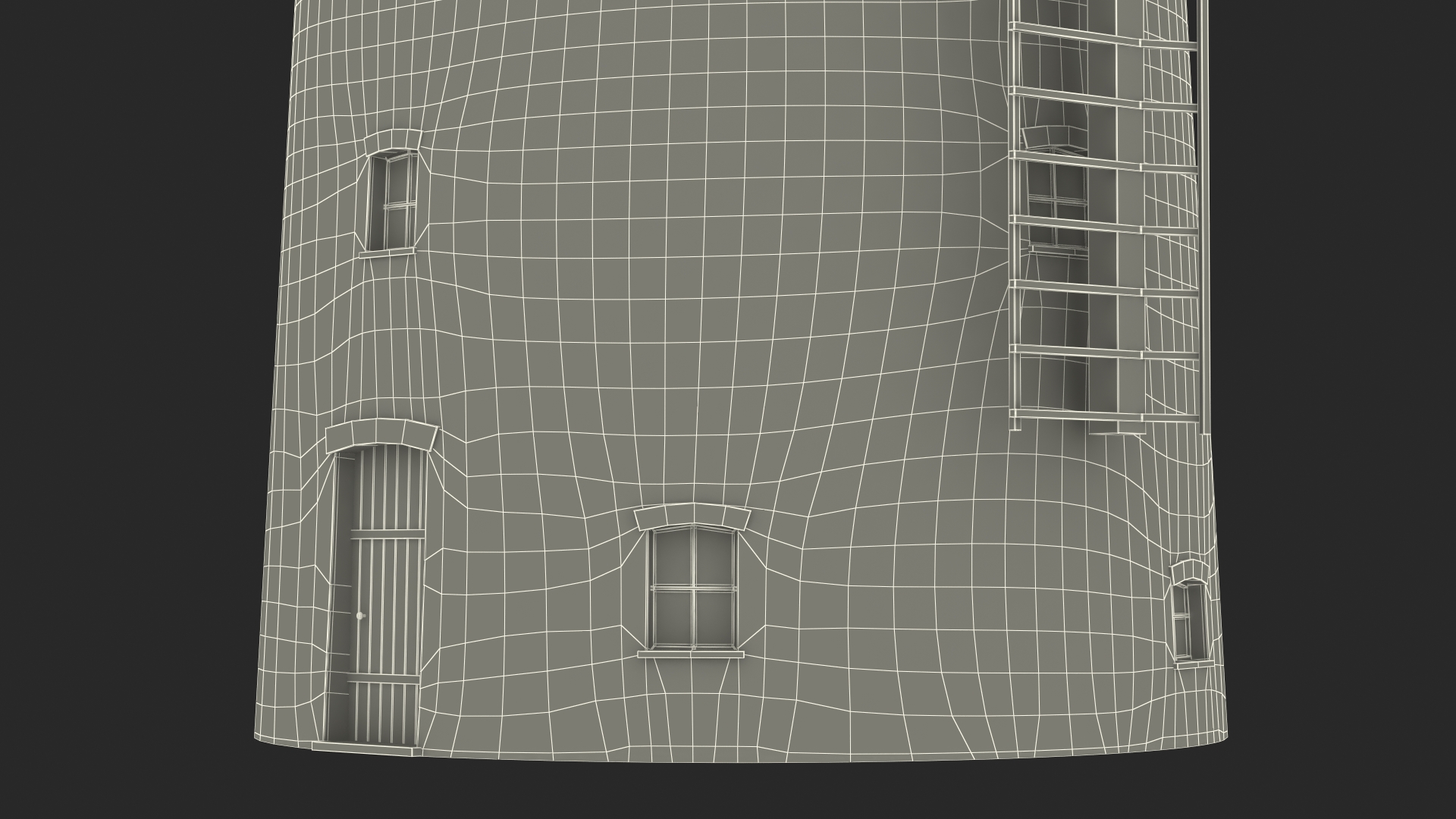 3D Village Windmill Rigged model