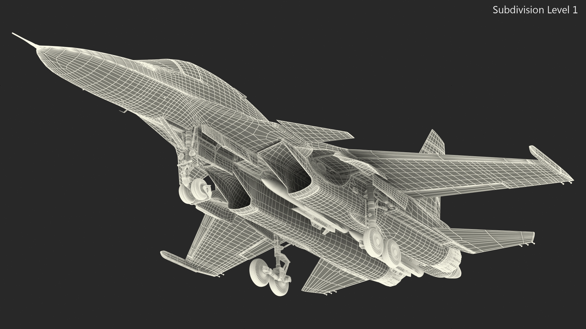 3D model Su 34 Aircraft with X-31PM Supersonic Missile