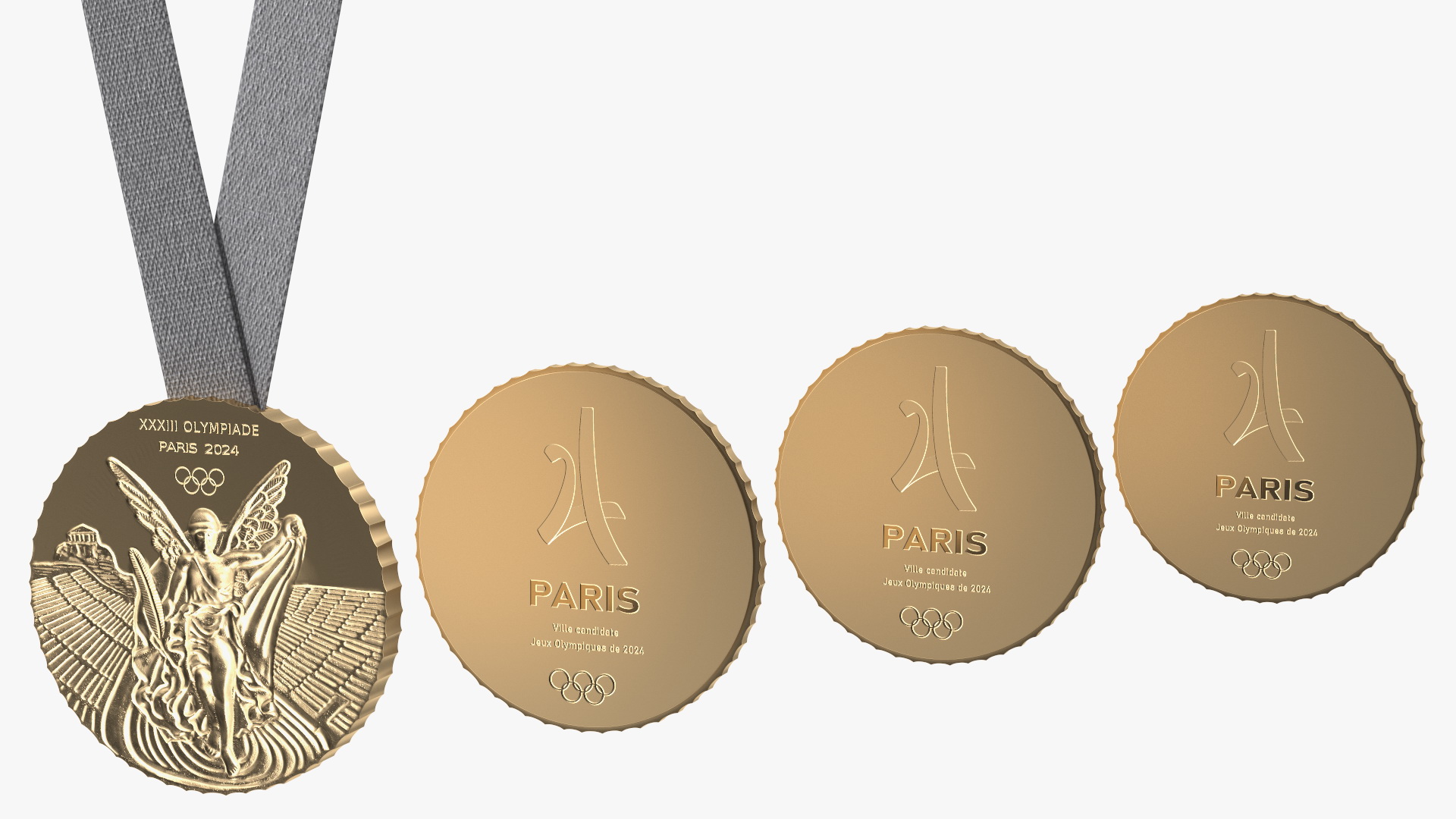 3D Olympic Gold Medal 2024 model