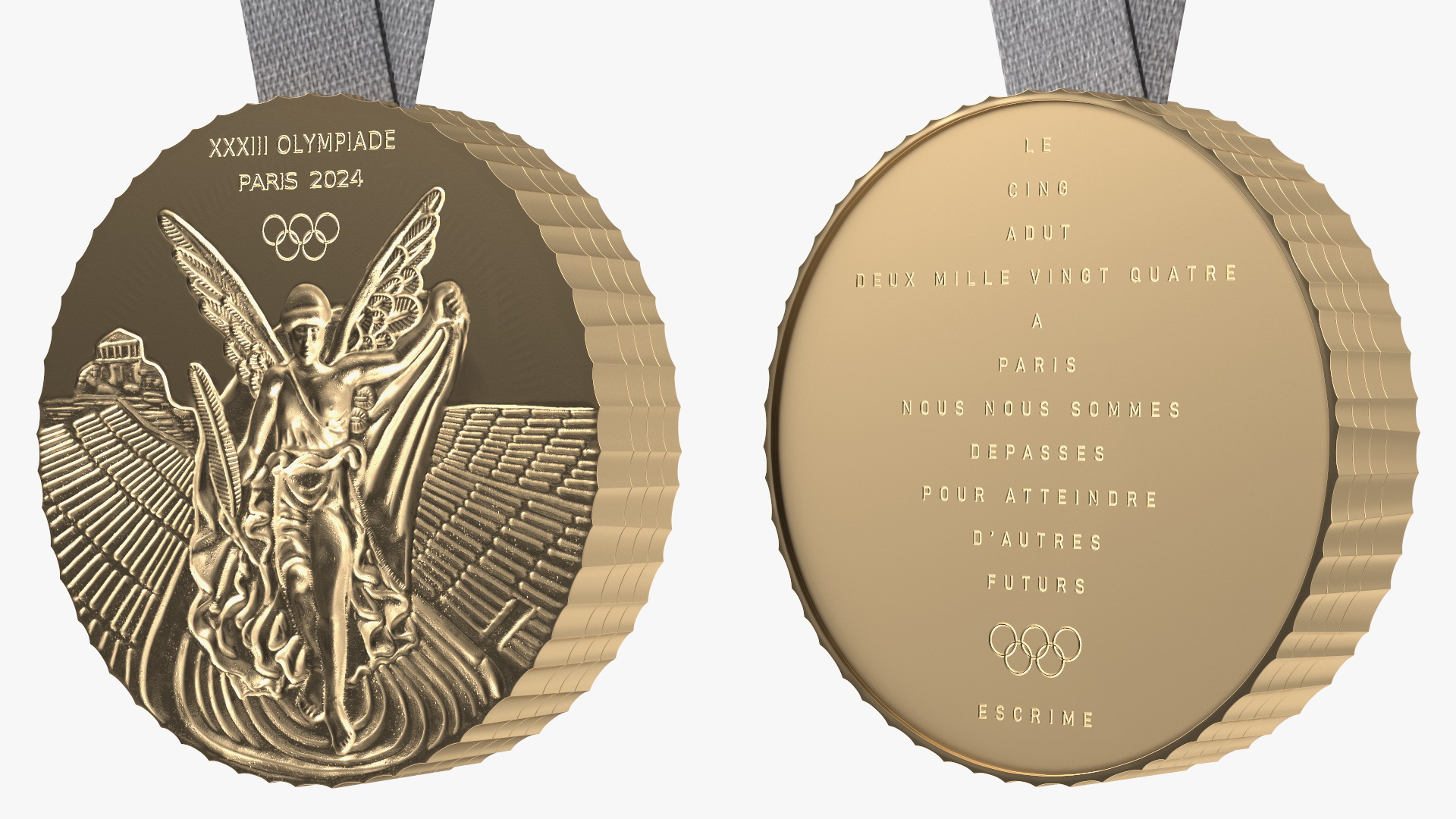 3D Olympic Gold Medal 2024 model