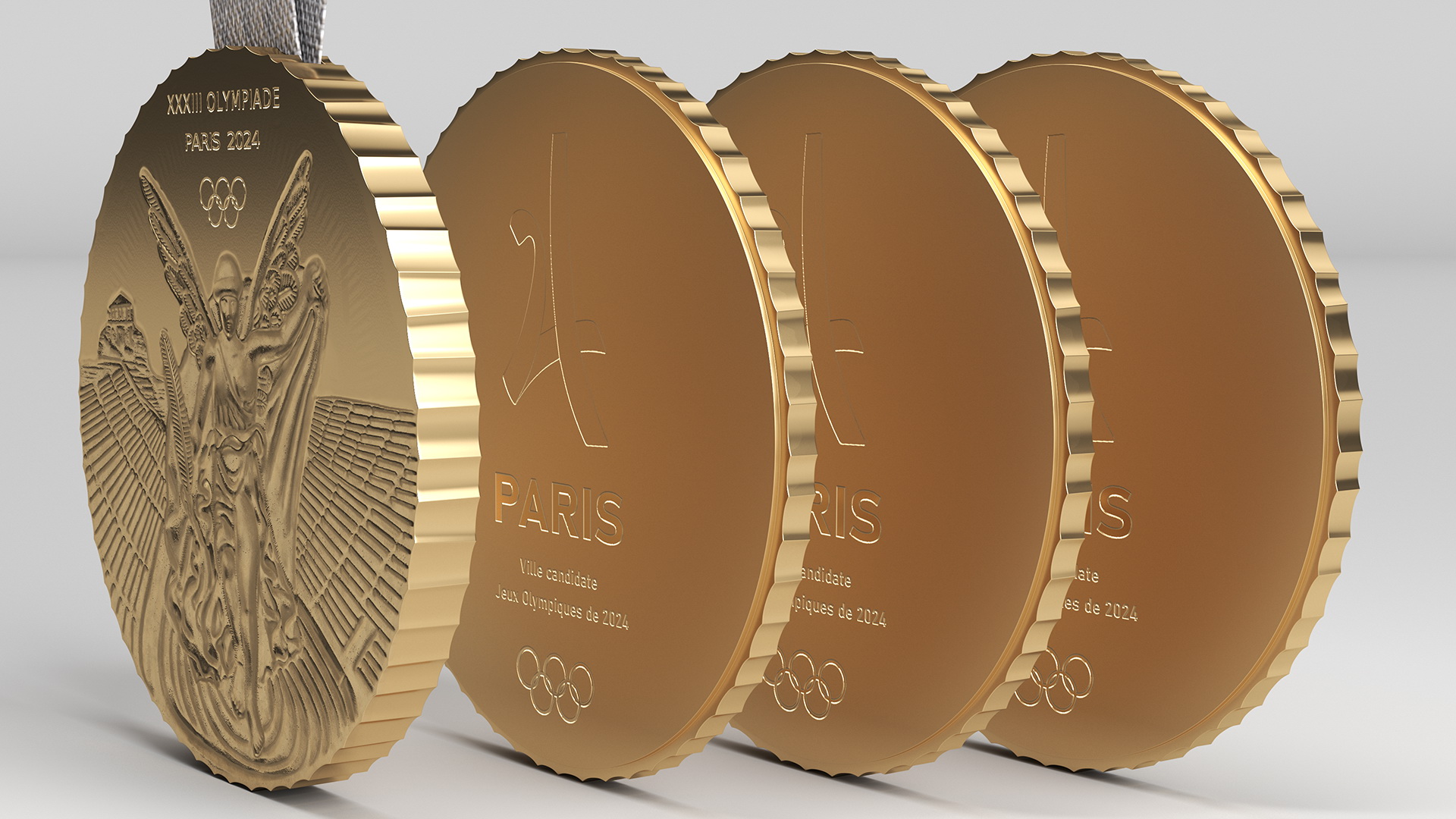 3D Olympic Gold Medal 2024 model
