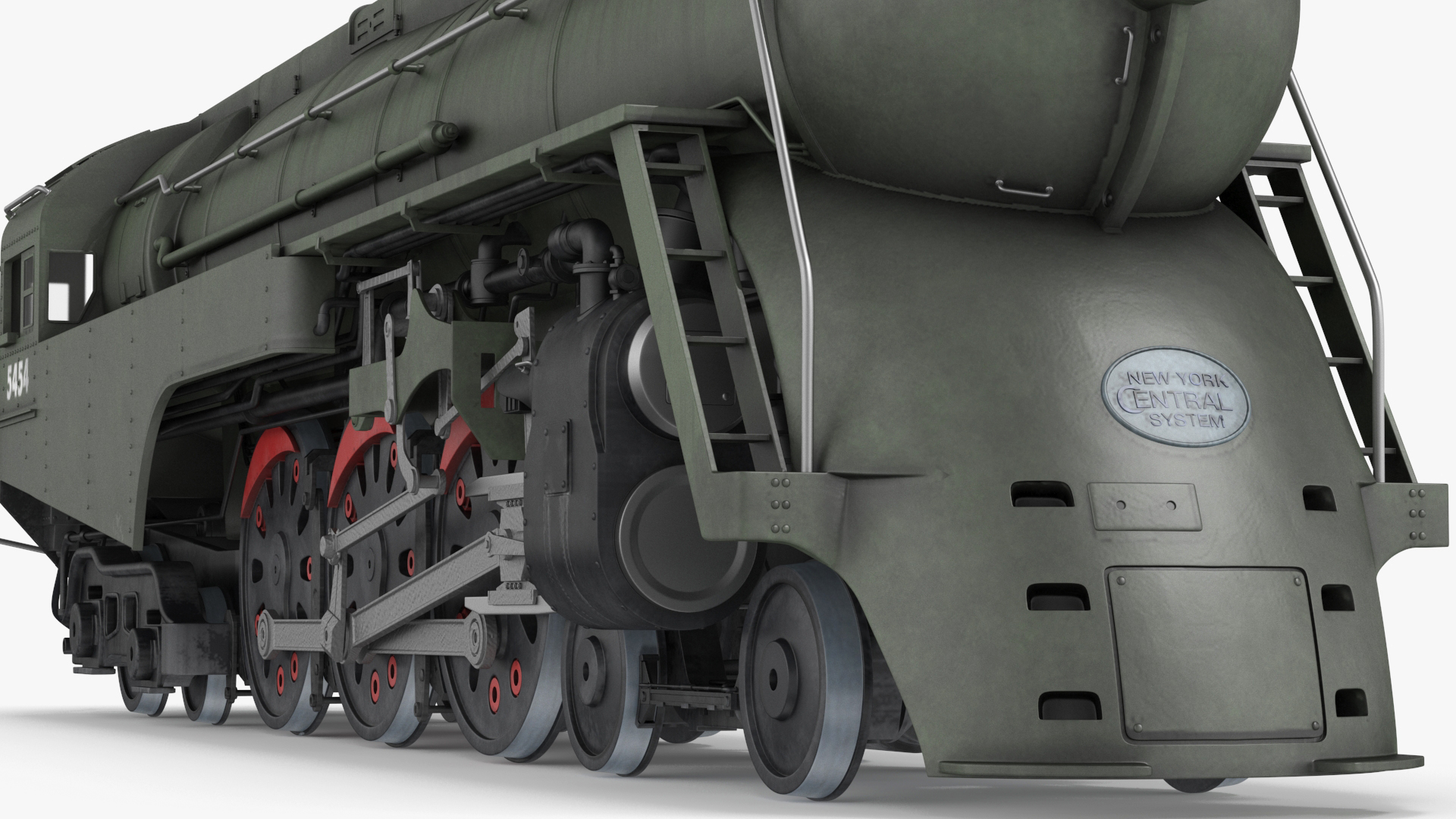 Vintage Steam Locomotive Dreyfuss Hudson Rigged 3D