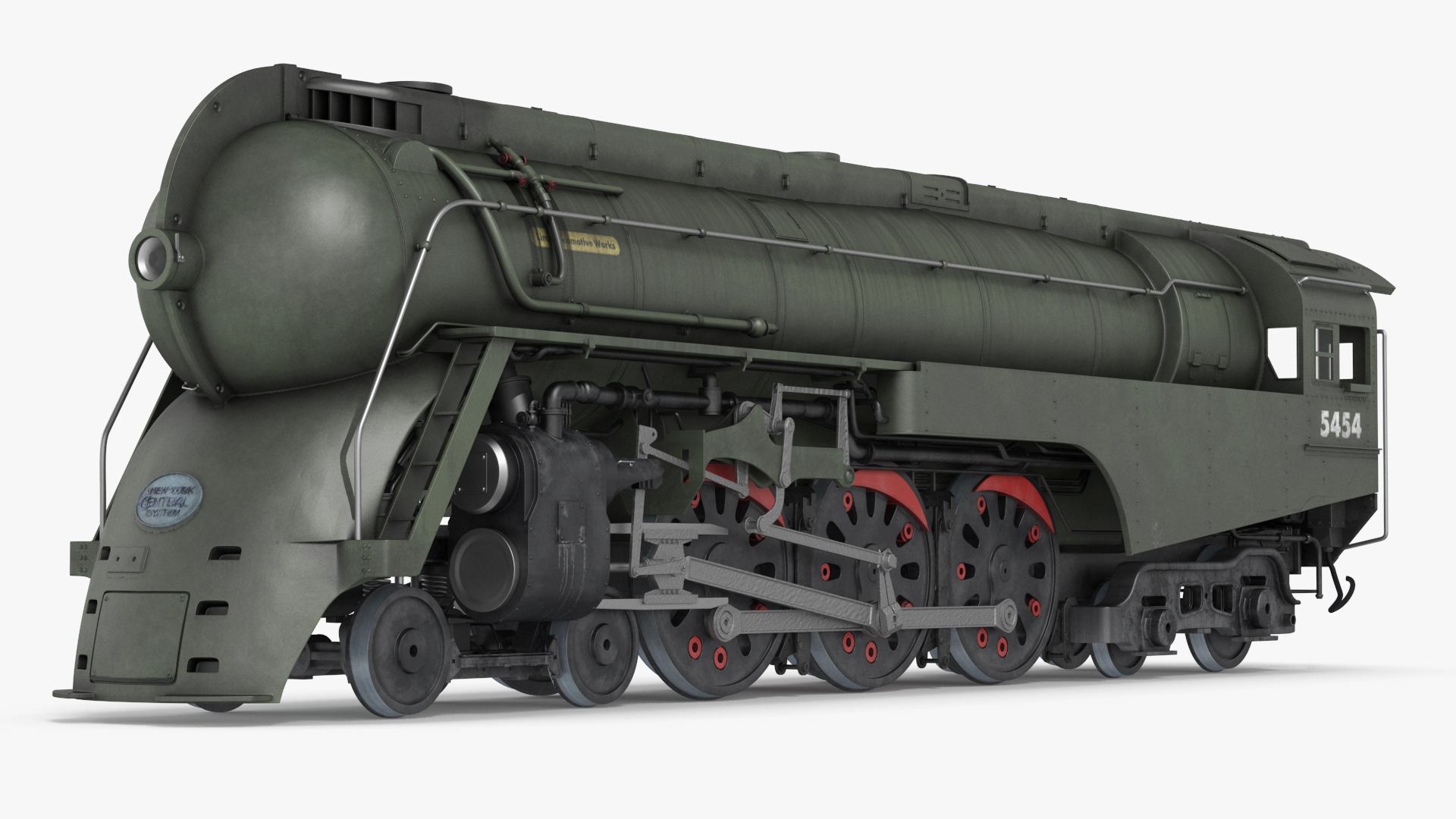 Vintage Steam Locomotive Dreyfuss Hudson Rigged 3D