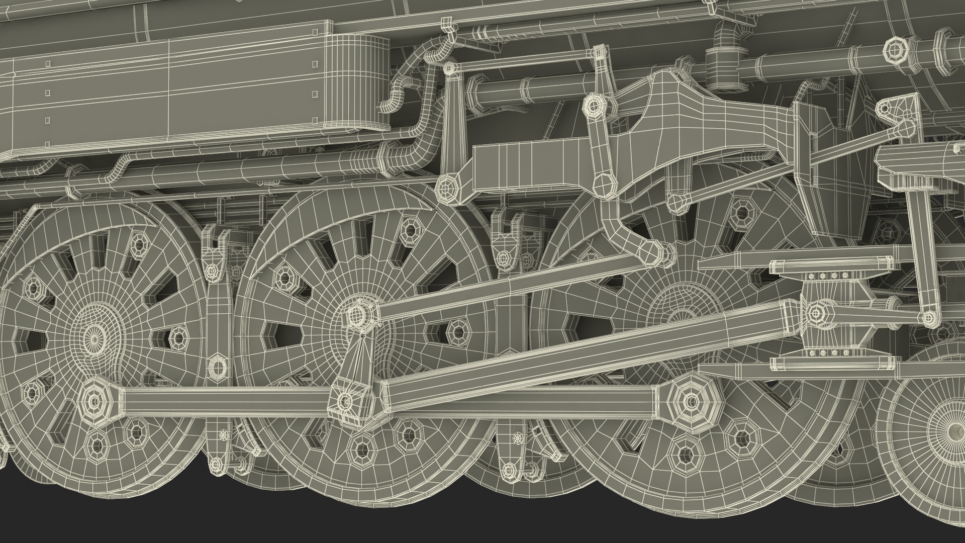 Vintage Steam Locomotive Dreyfuss Hudson Rigged 3D