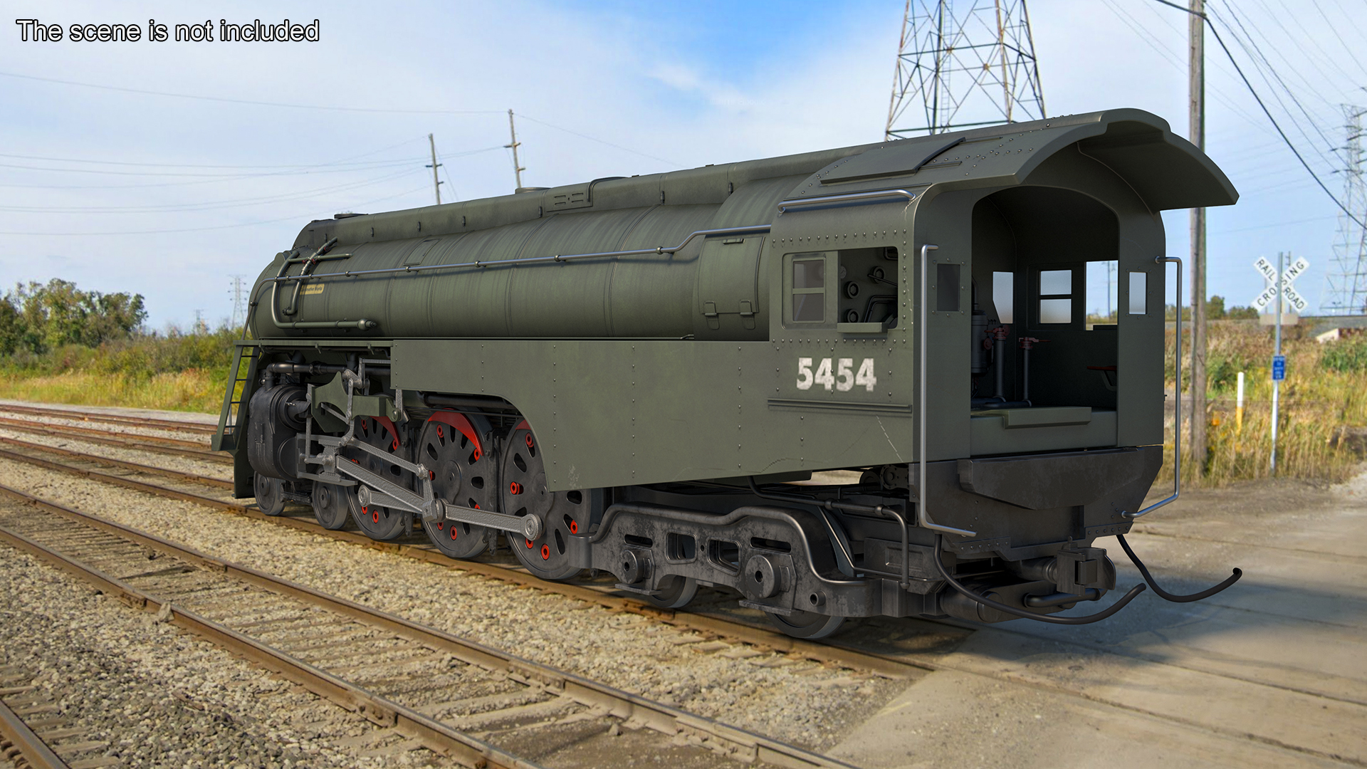 Vintage Steam Locomotive Dreyfuss Hudson Rigged 3D