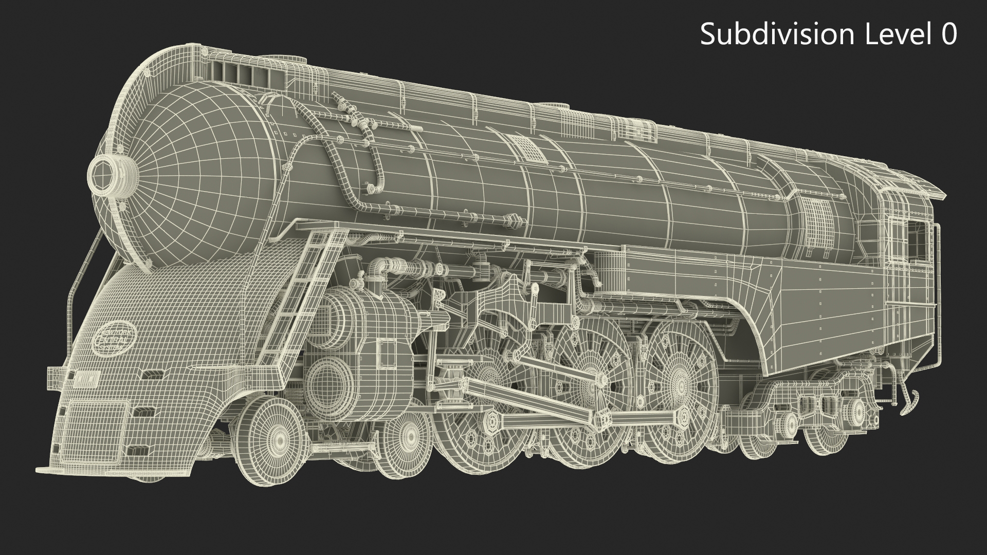 Vintage Steam Locomotive Dreyfuss Hudson Rigged 3D