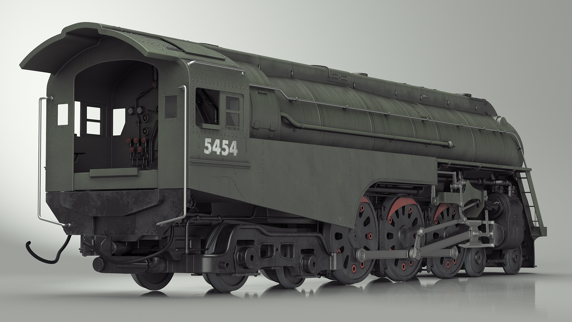 Vintage Steam Locomotive Dreyfuss Hudson Rigged 3D