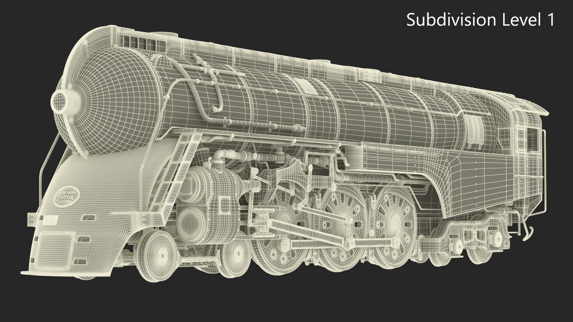 Vintage Steam Locomotive Dreyfuss Hudson Rigged 3D