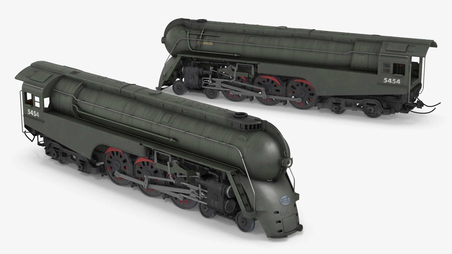 Vintage Steam Locomotive Dreyfuss Hudson Rigged 3D