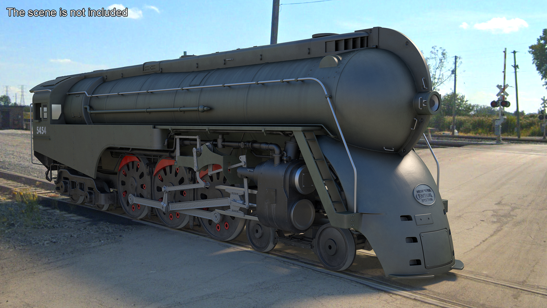 Vintage Steam Locomotive Dreyfuss Hudson Rigged 3D