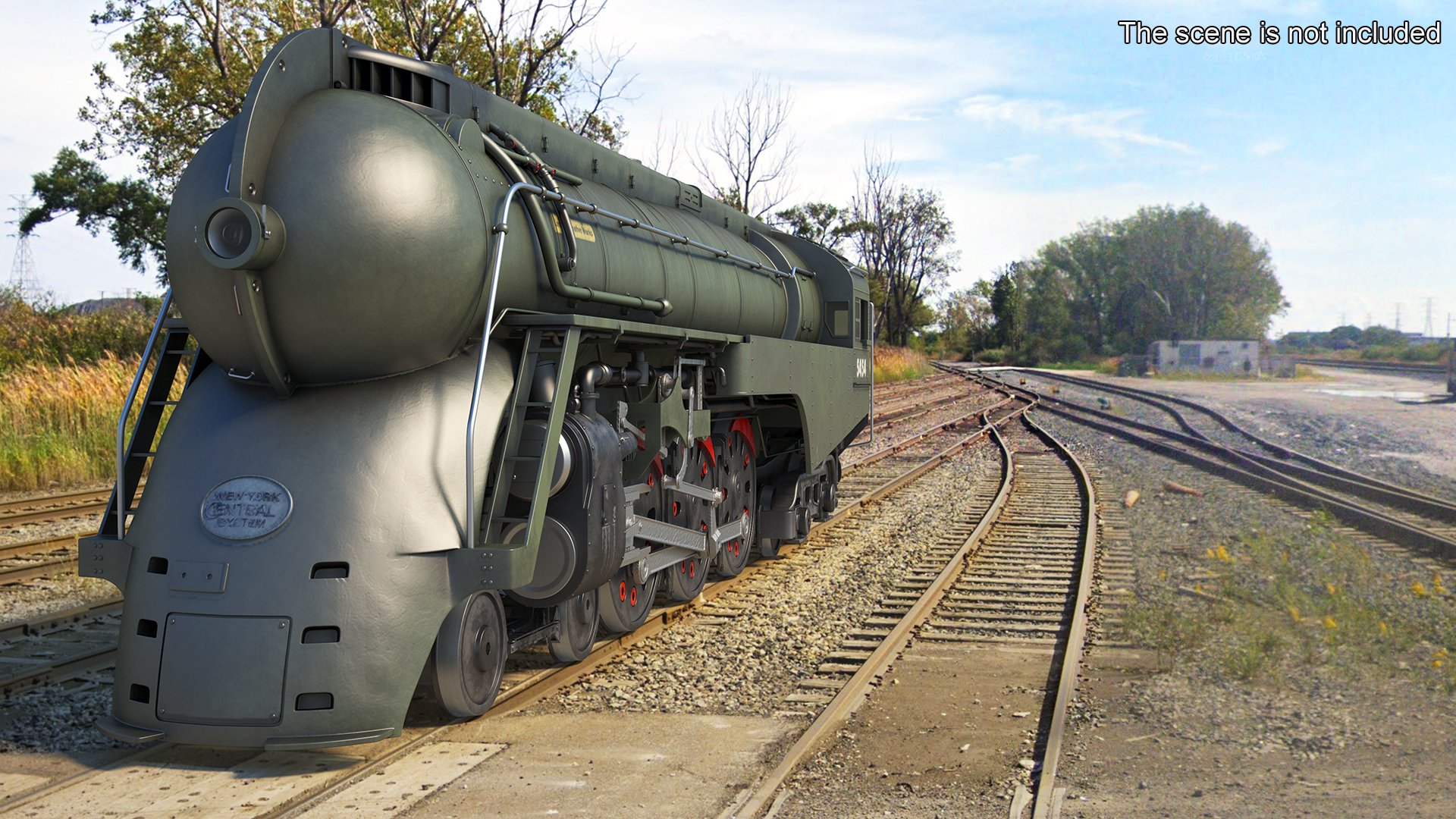 Vintage Steam Locomotive Dreyfuss Hudson Rigged 3D