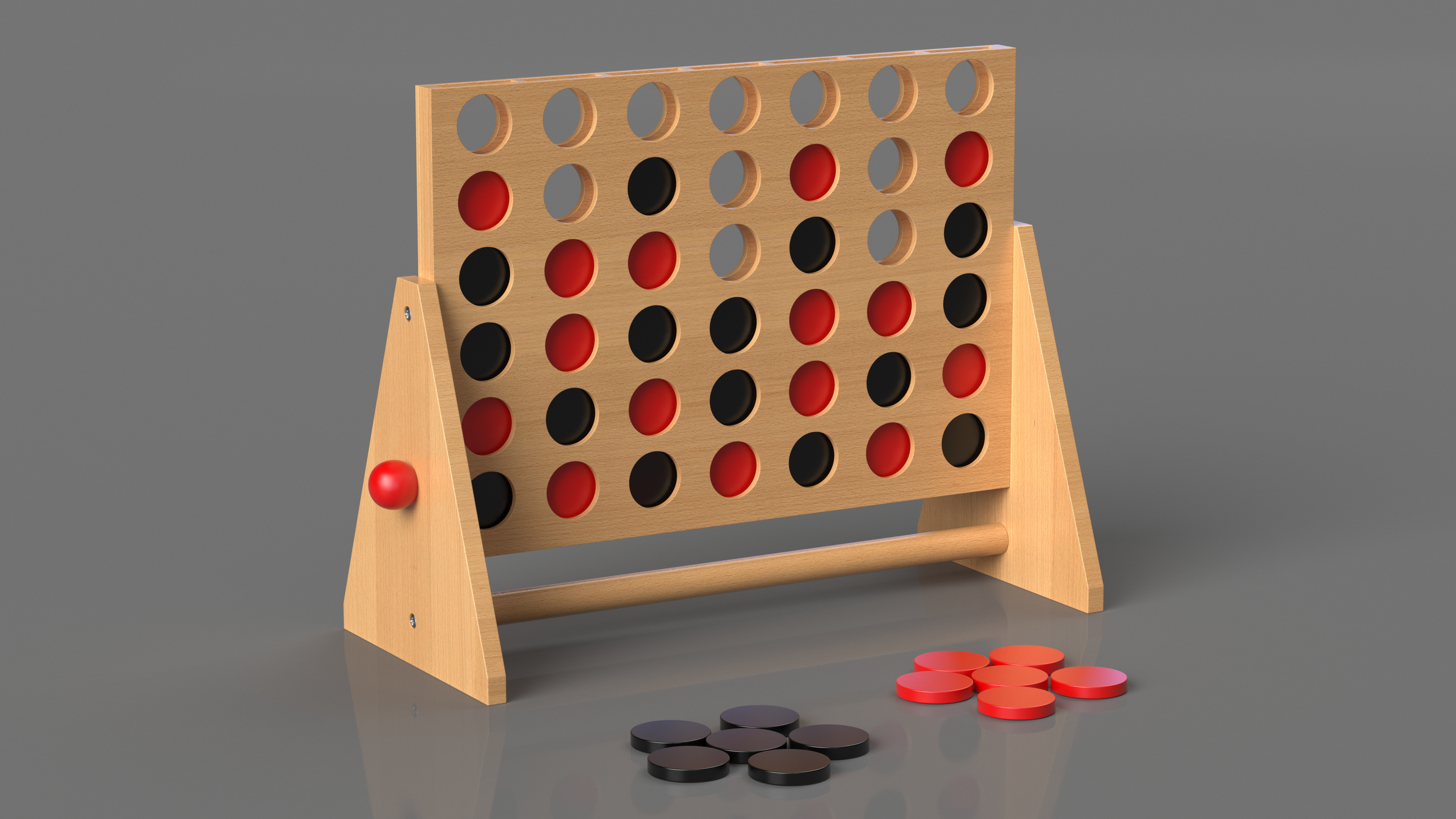 Puissance 4 Board Game Wooden 3D model