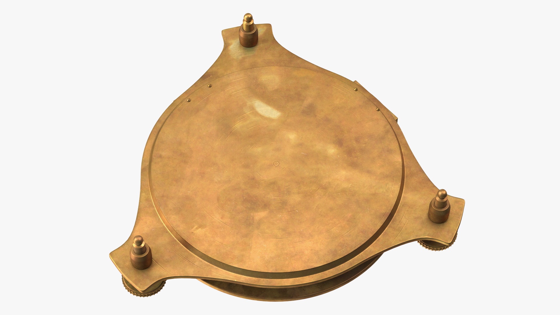 3D model Folded Aged Antique Compass with Sundial