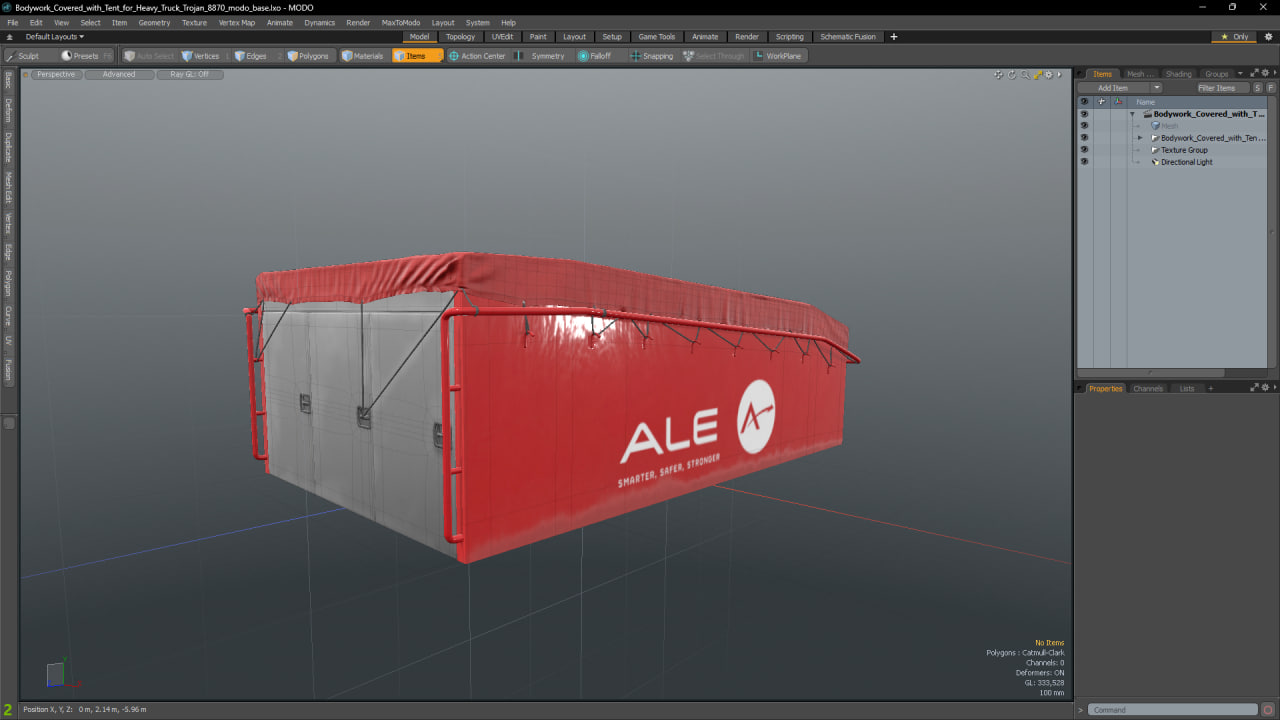 Bodywork Covered with Tent for Heavy Truck Trojan 8870 3D model