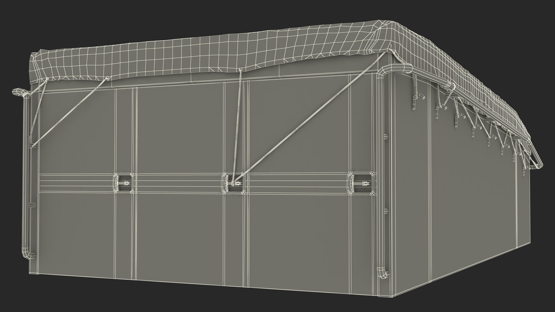 Bodywork Covered with Tent for Heavy Truck Trojan 8870 3D model