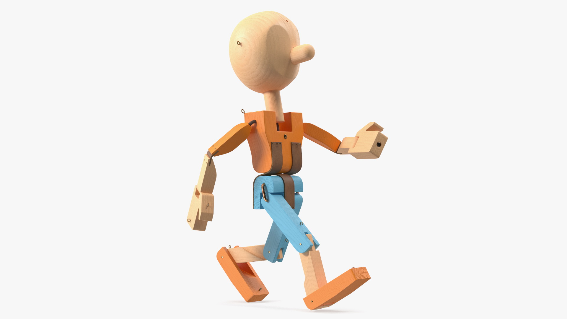 Walk Colored Wooden Character 3D model