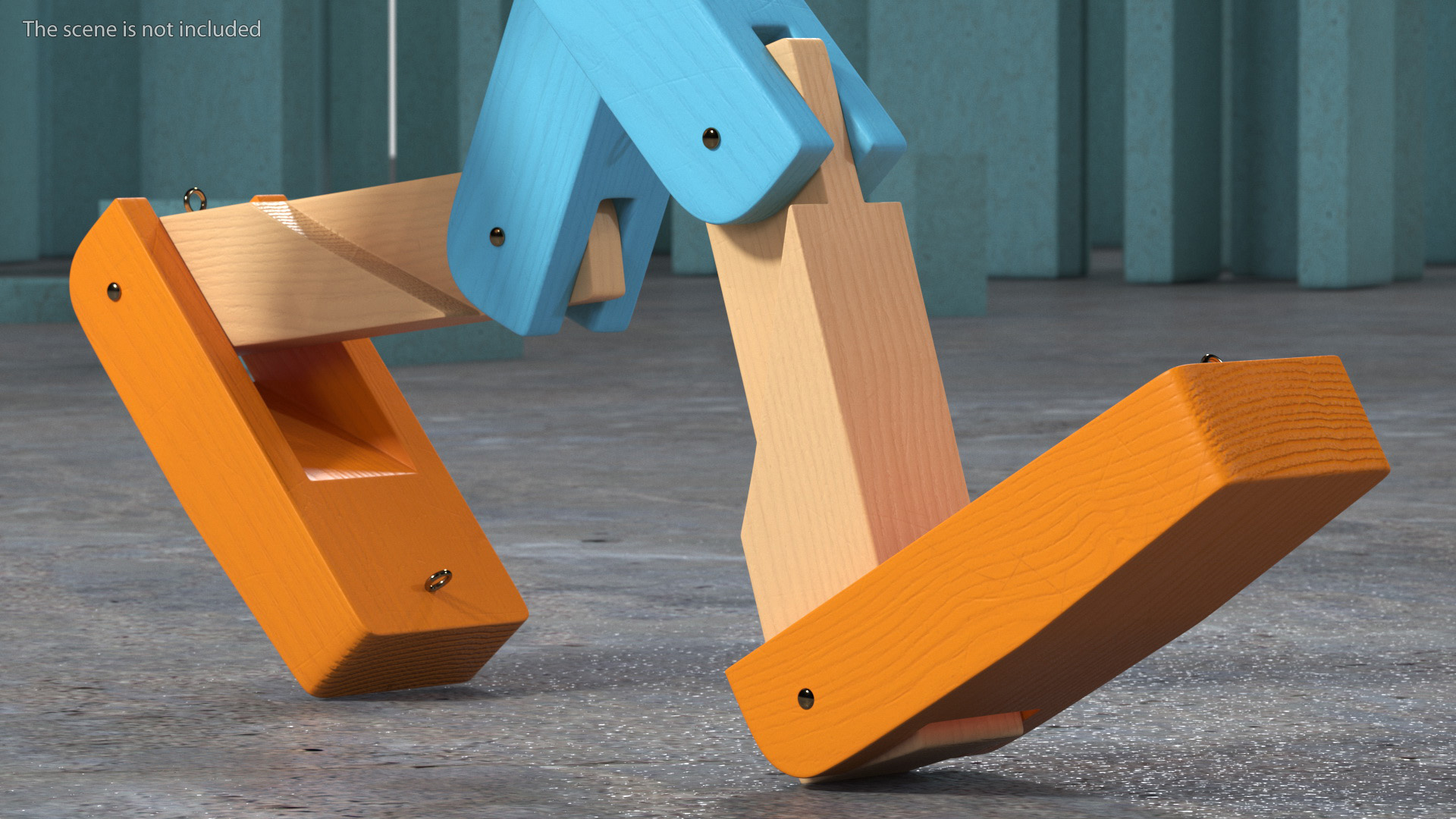 Walk Colored Wooden Character 3D model
