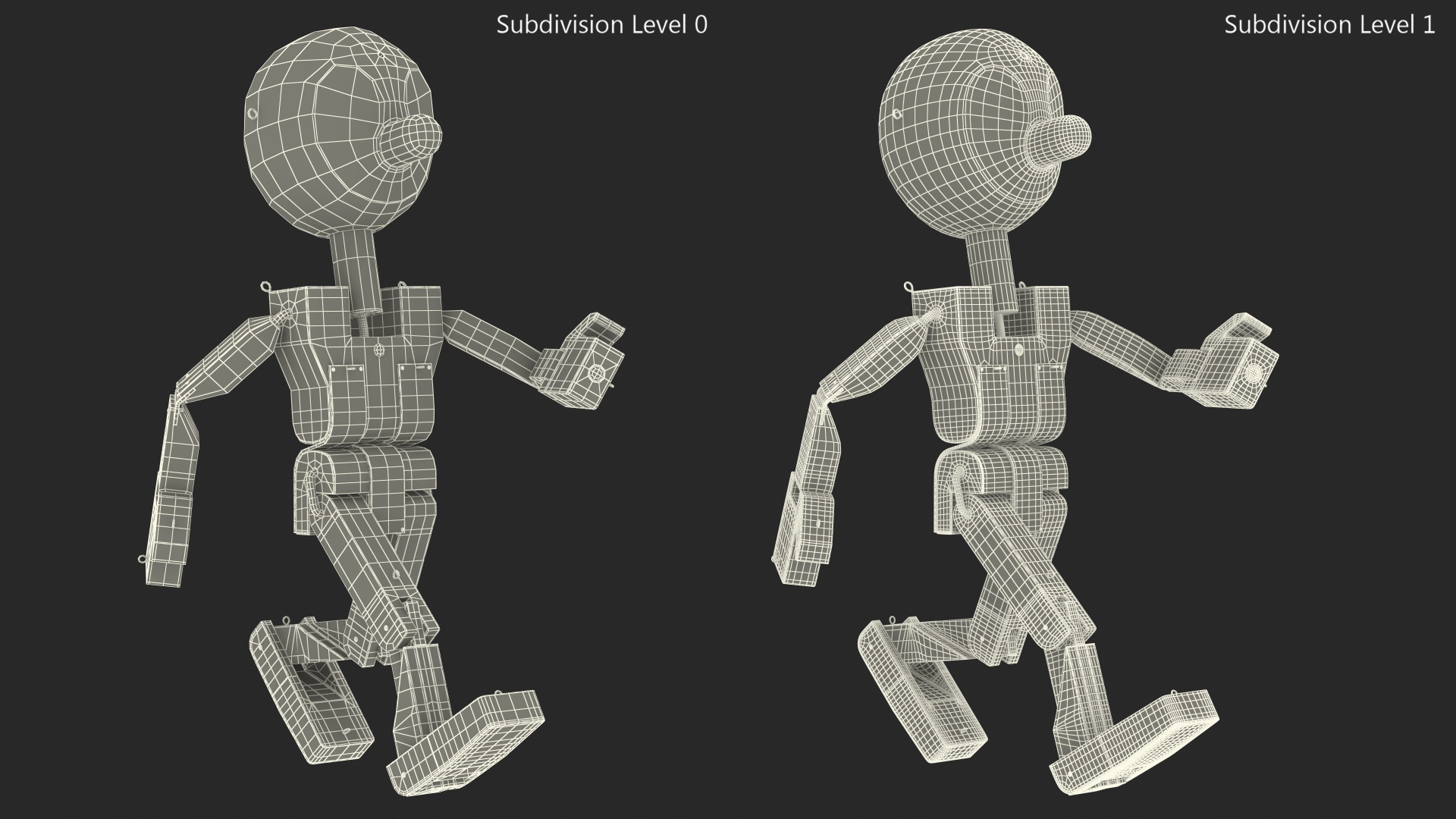 Walk Colored Wooden Character 3D model