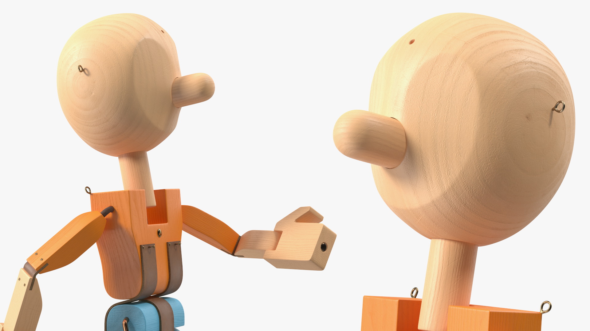 Walk Colored Wooden Character 3D model