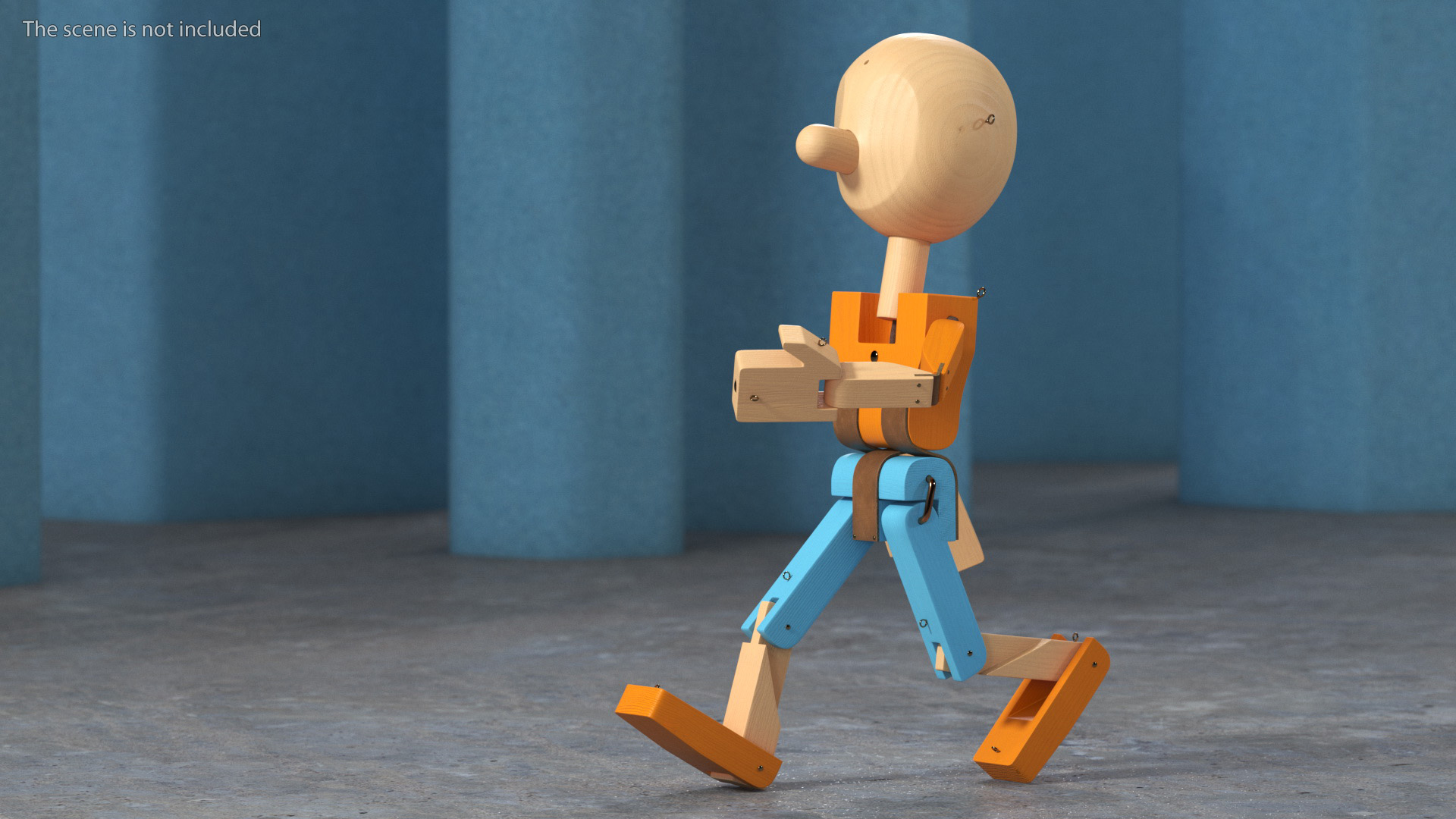Walk Colored Wooden Character 3D model