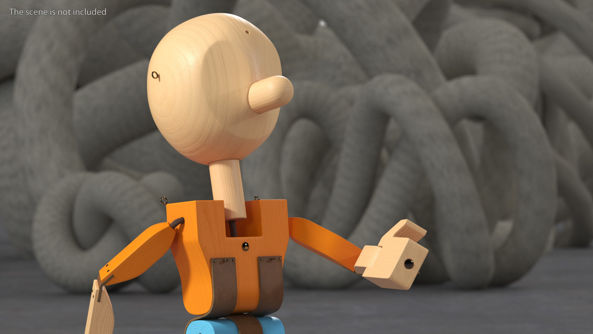 Walk Colored Wooden Character 3D model