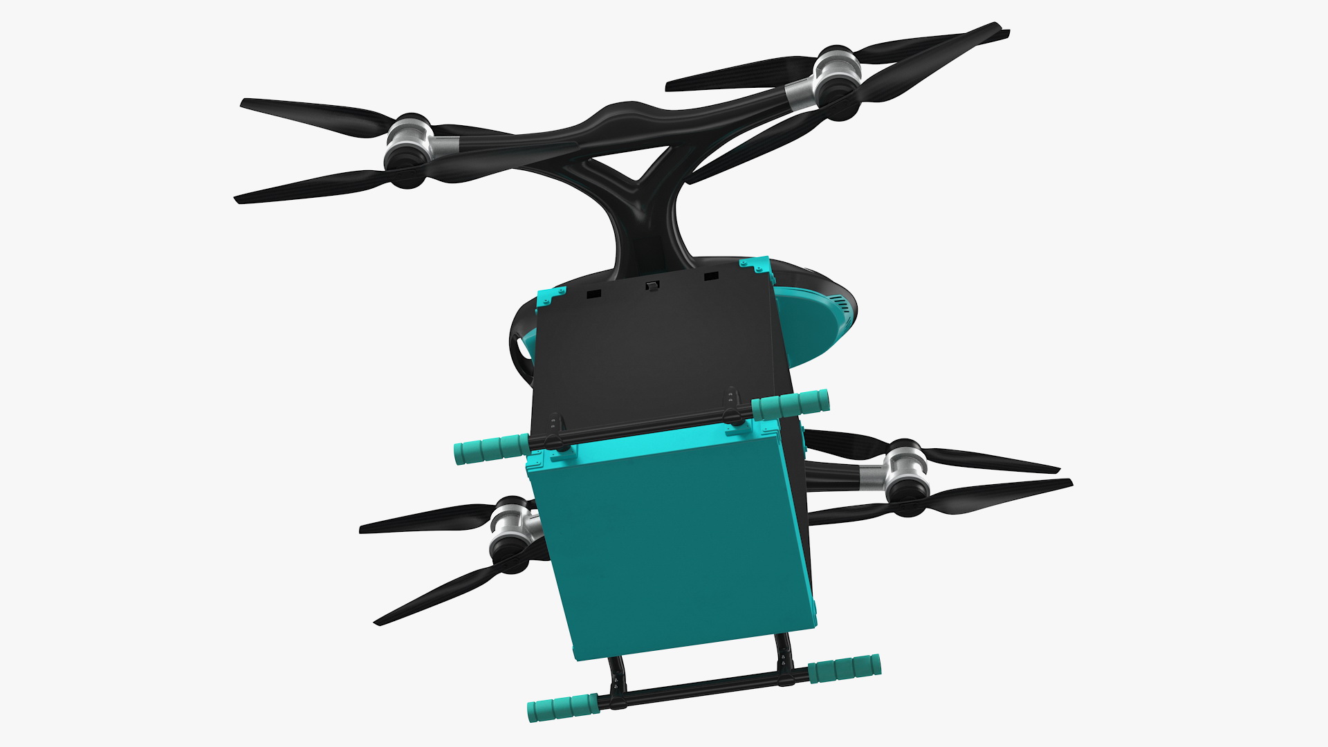 3D Quadcopter Drone with Delivery Package model