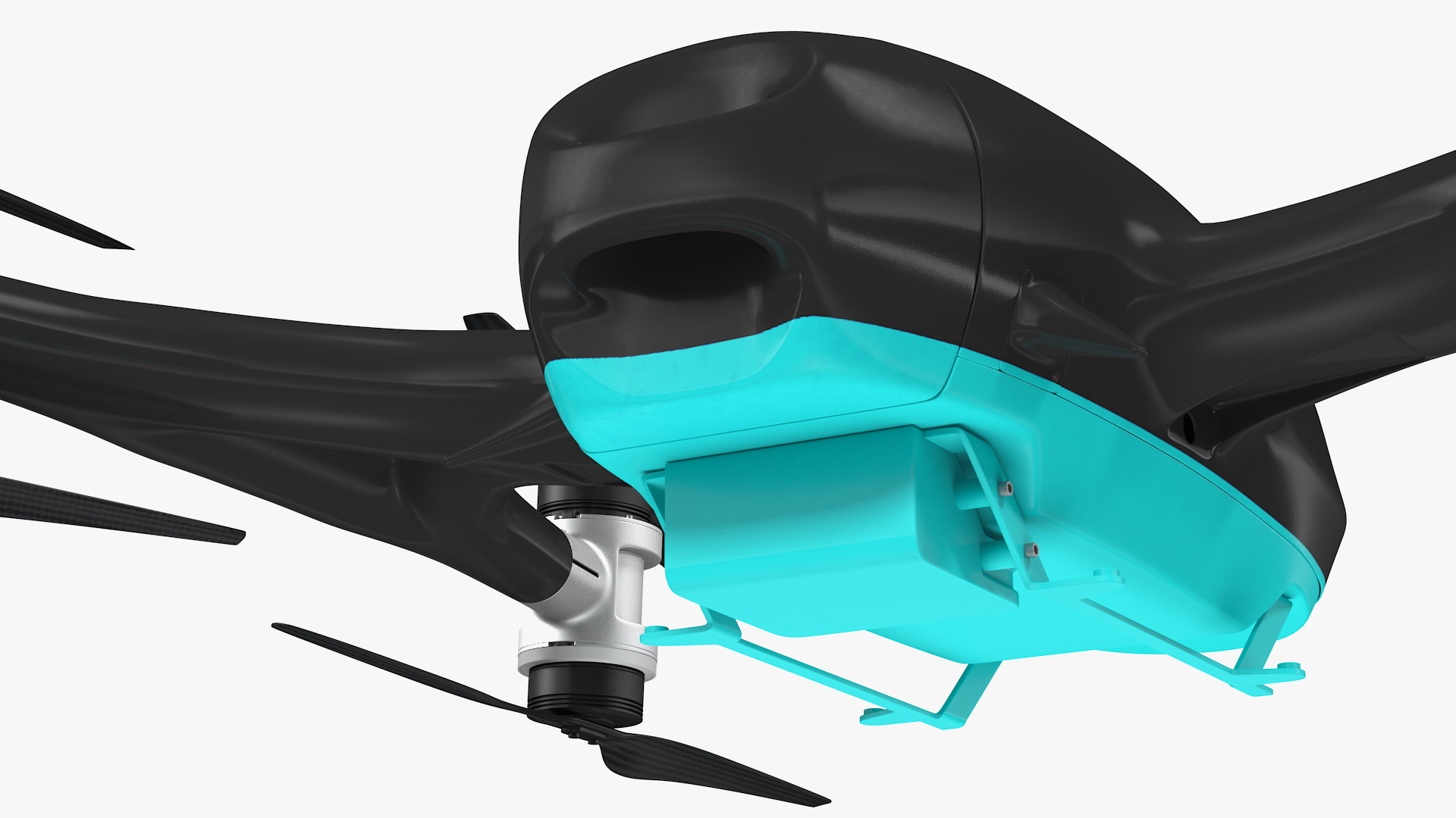 3D Quadcopter Drone with Delivery Package model
