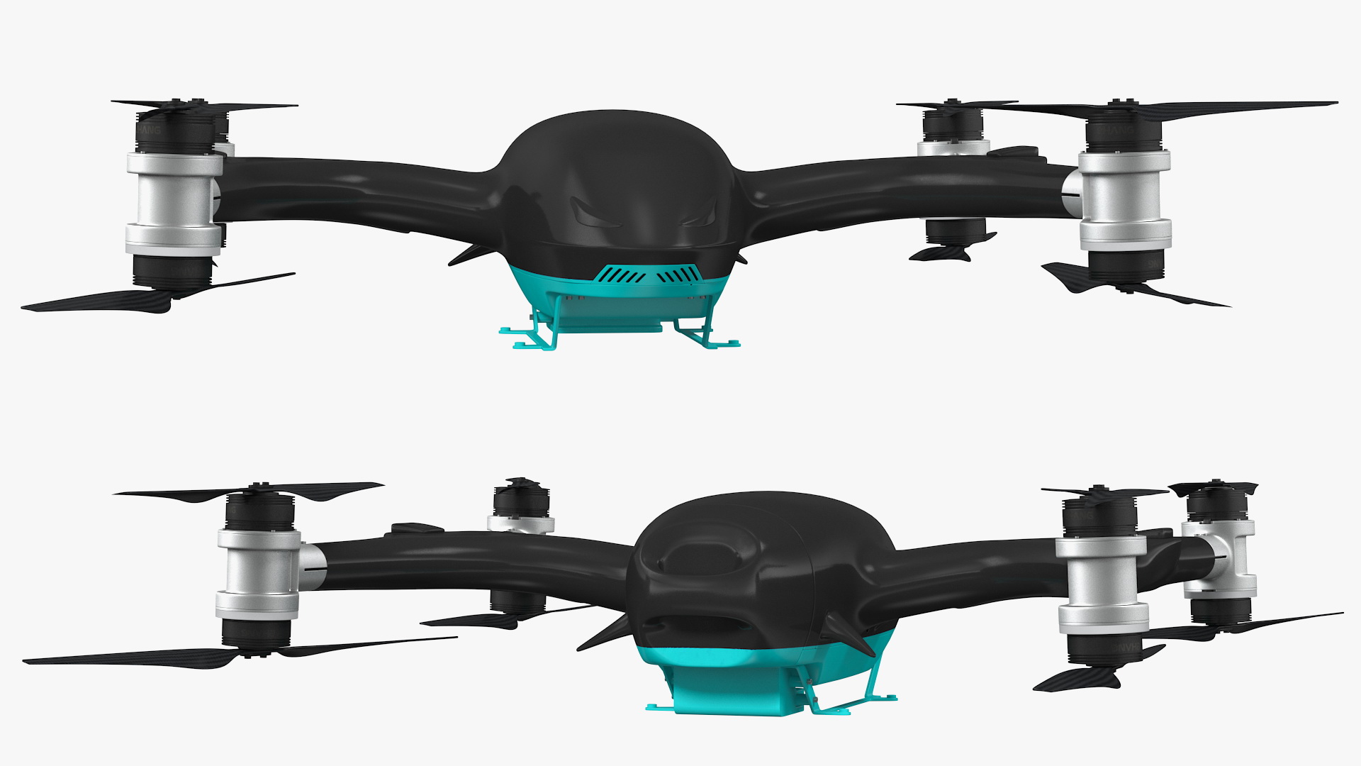 3D Quadcopter Drone with Delivery Package model