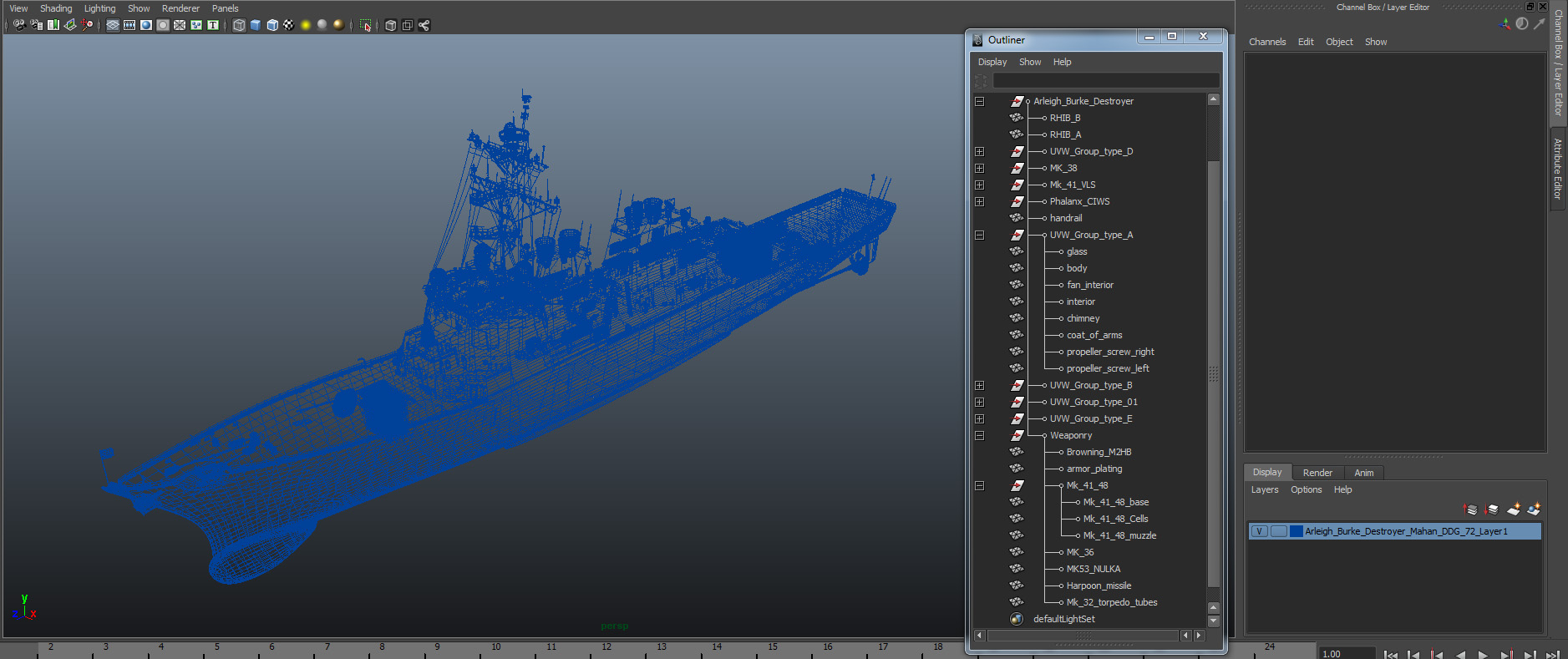 3D Arleigh Burke Destroyer Mahan DDG 72