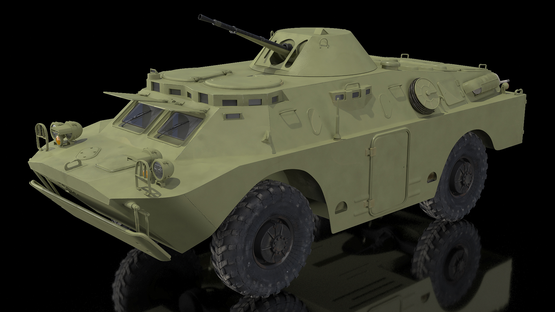 3D BRDM 2 Amphibious Vehicle Green