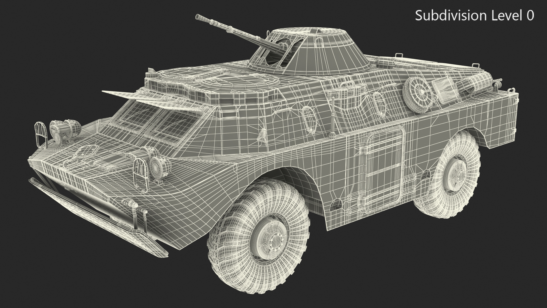 3D BRDM 2 Amphibious Vehicle Green