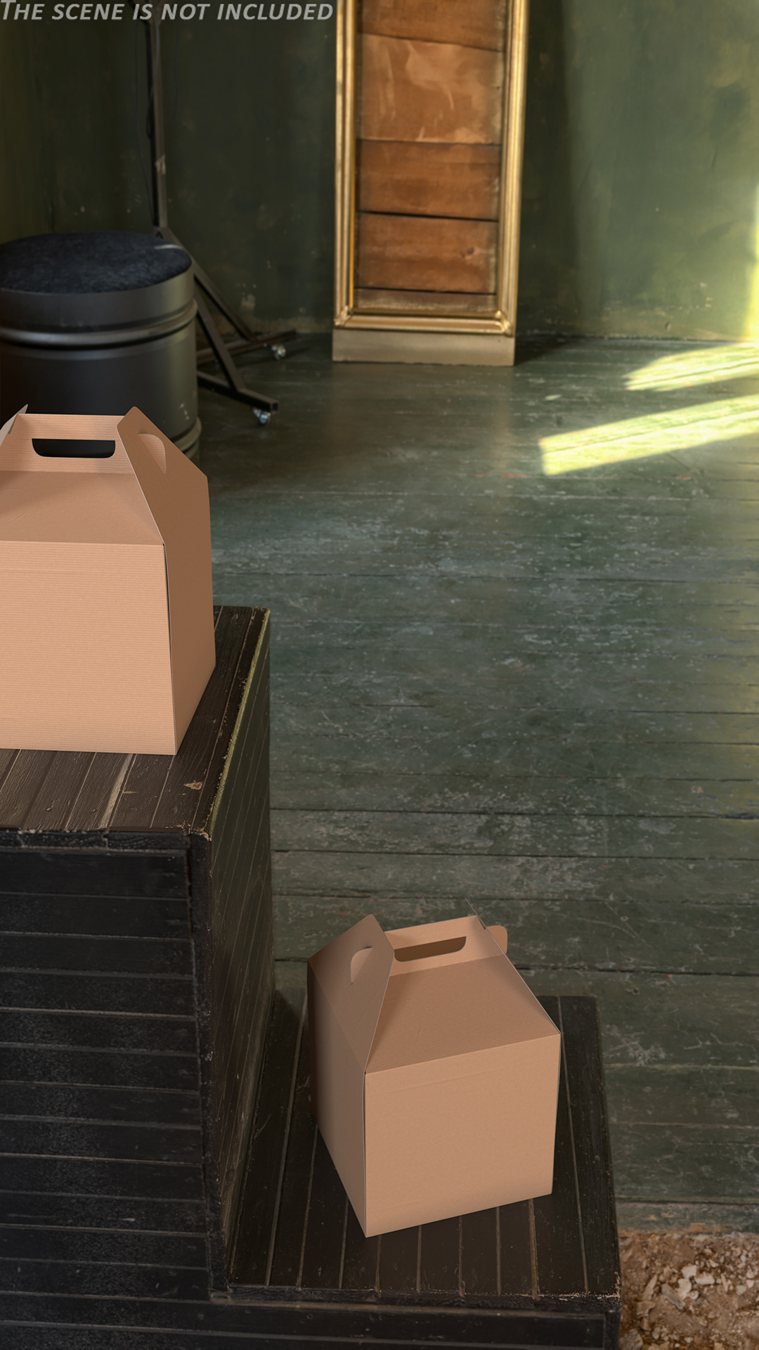 3D W Packaging Tall Cake Box Kraft No Window