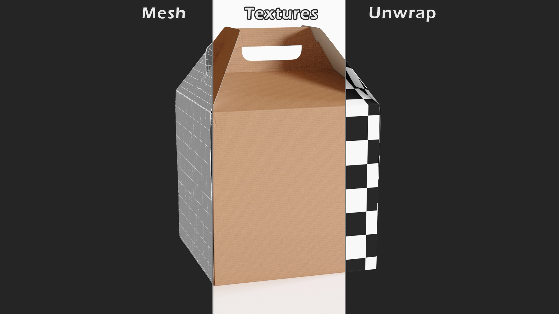 3D W Packaging Tall Cake Box Kraft No Window