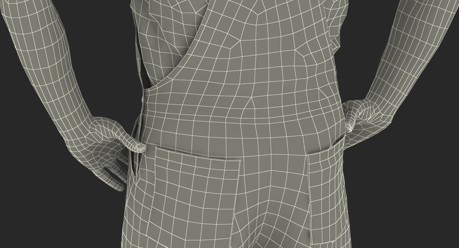 Worker In Orange Overalls with Hardhat Standing Pose 3D