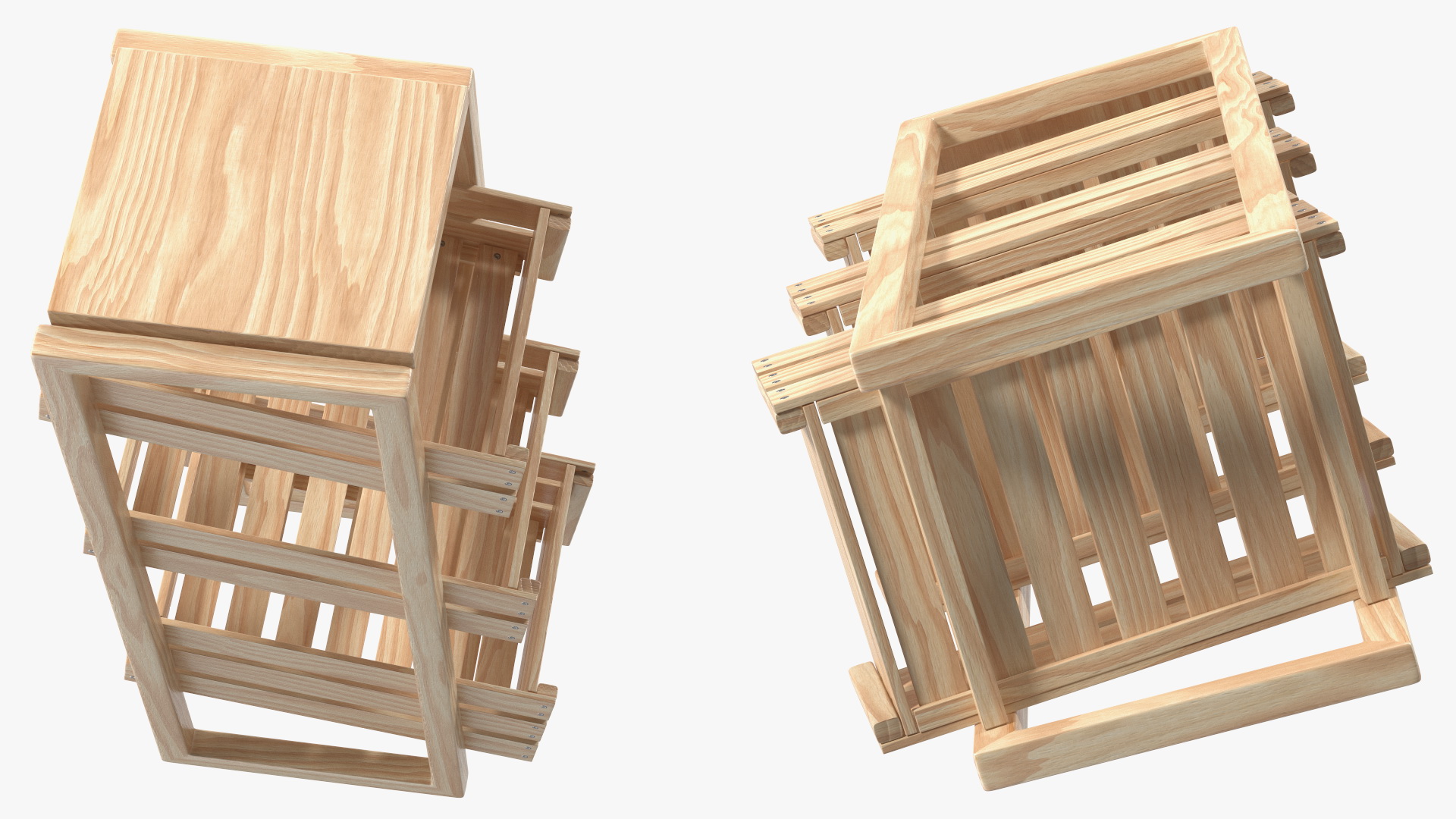 Wooden Vegetable Rack with Drawers 3D model