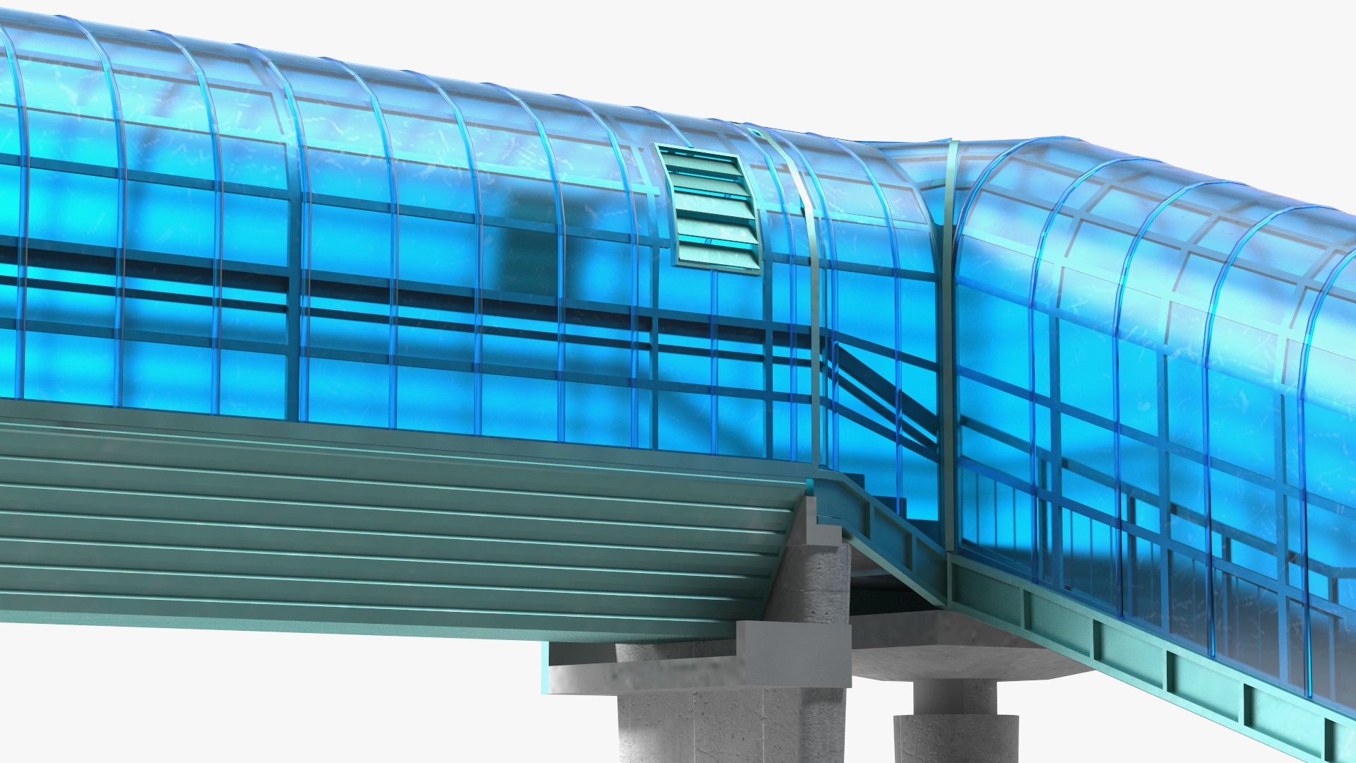 Above Ground Pedestrian Crossing 6-lane Road 3D model