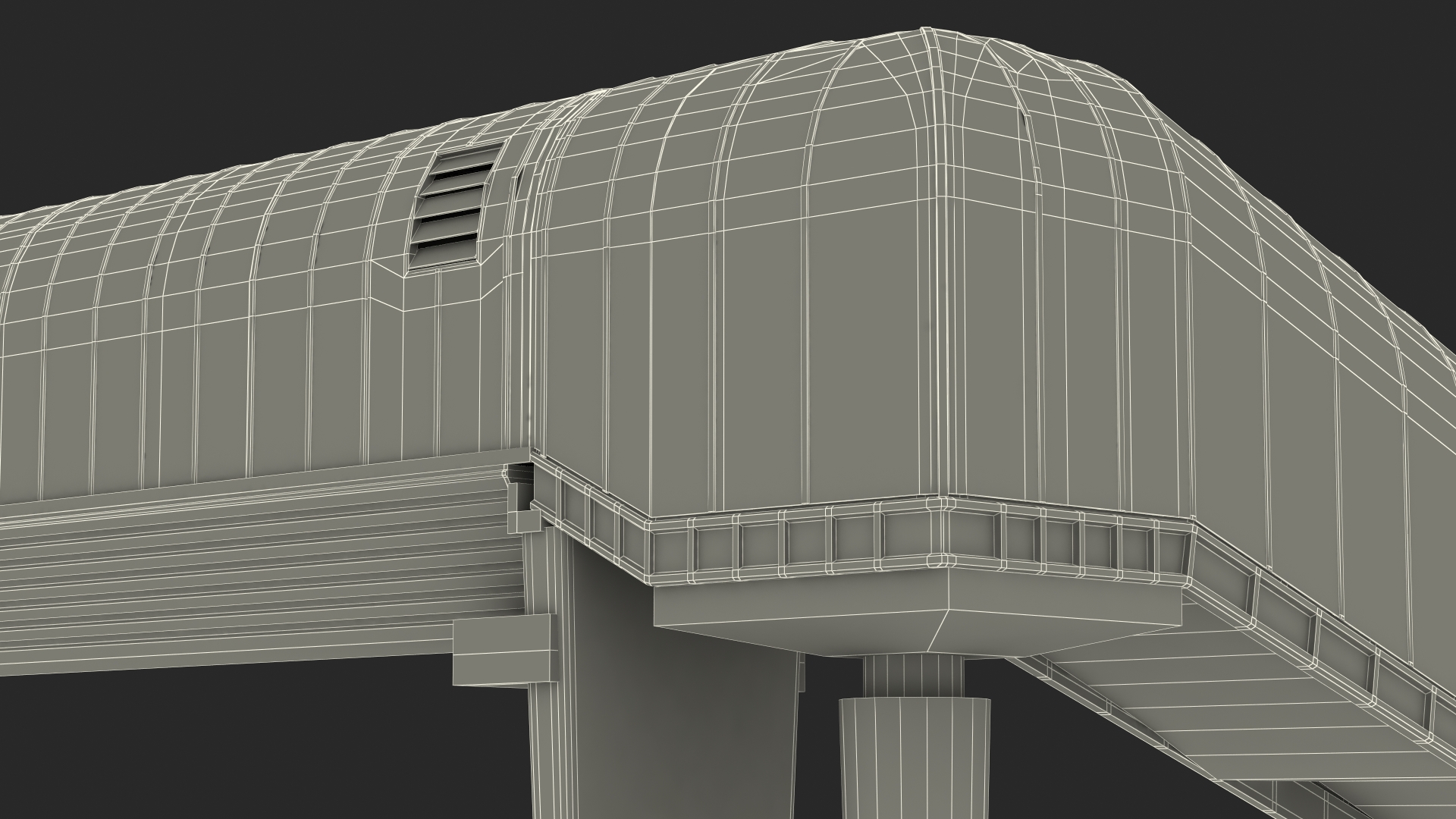 Above Ground Pedestrian Crossing 6-lane Road 3D model