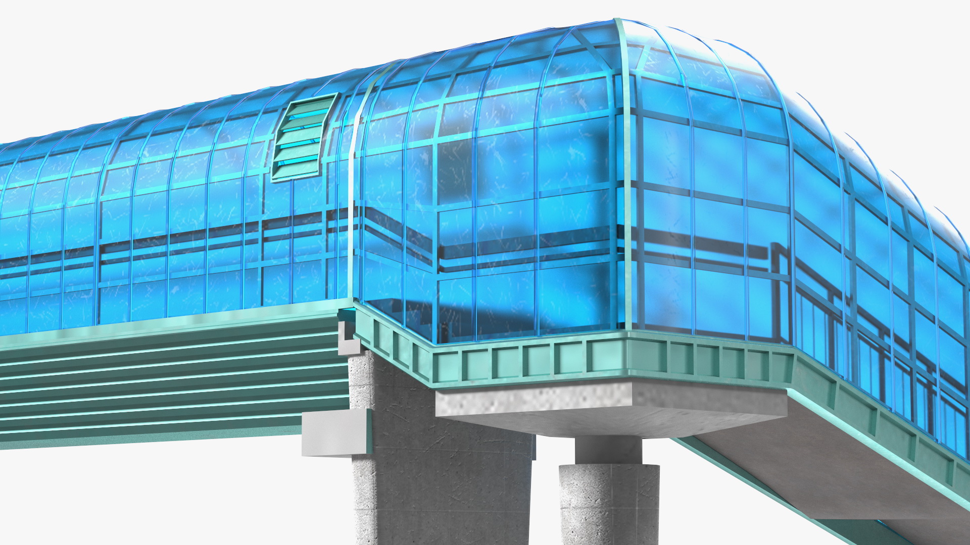 Above Ground Pedestrian Crossing 6-lane Road 3D model