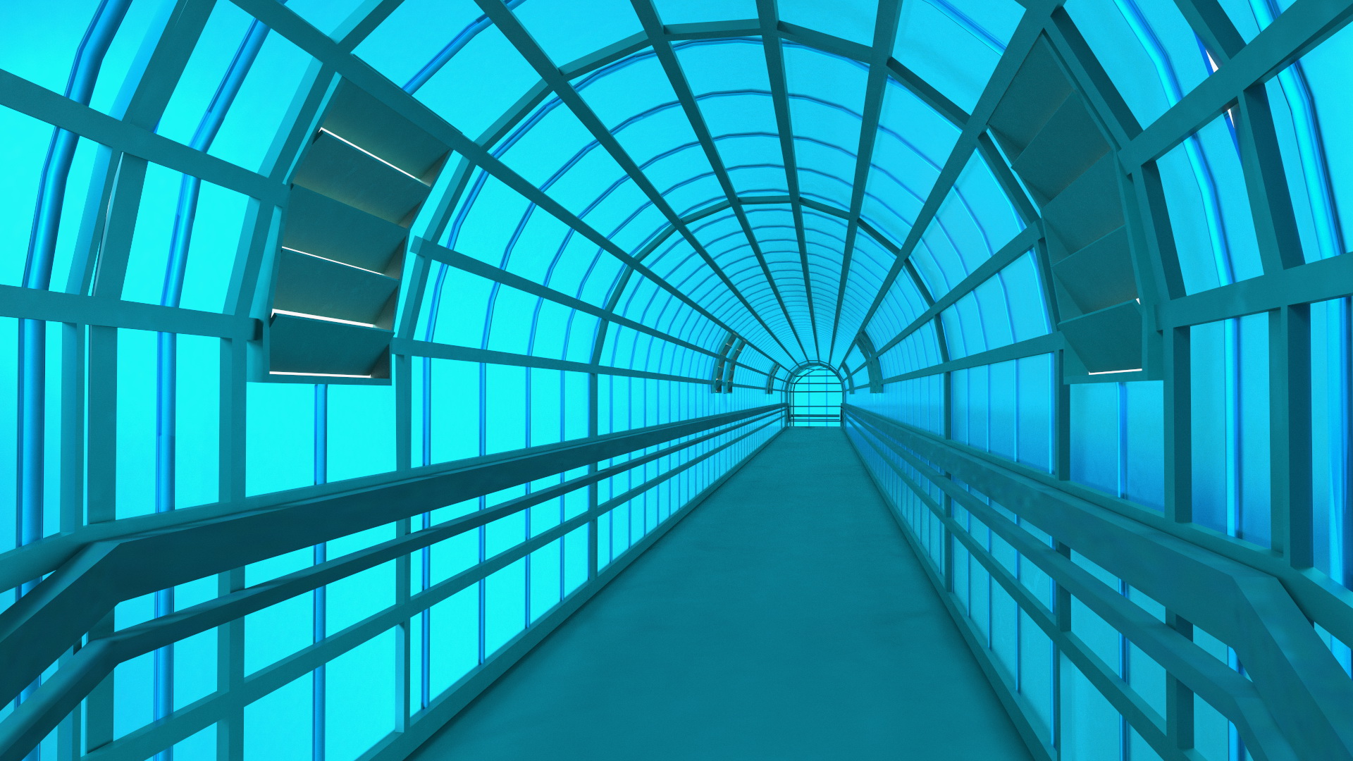 Above Ground Pedestrian Crossing 6-lane Road 3D model
