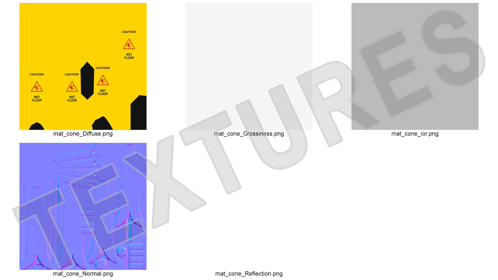Banana Cone Caution Wet Floor Sign 60cm 3D model
