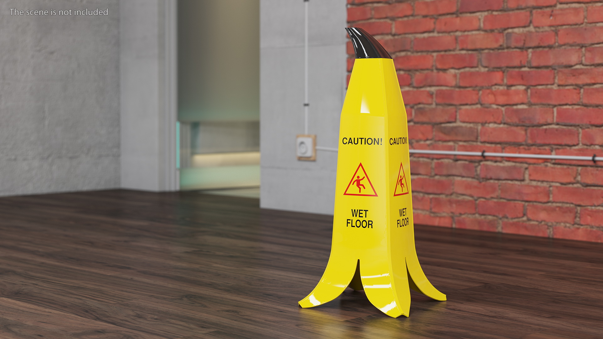 Banana Cone Caution Wet Floor Sign 60cm 3D model