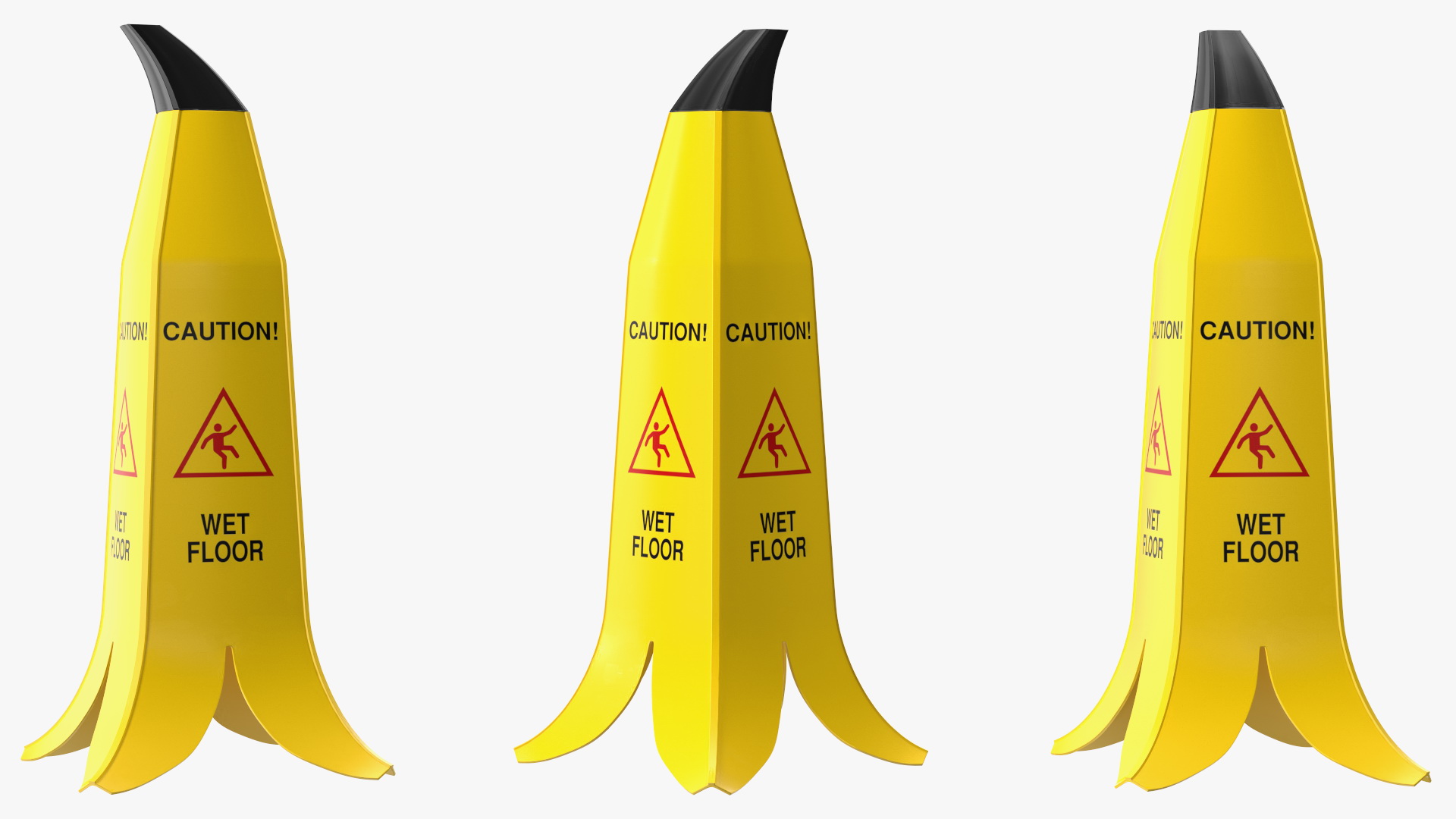Banana Cone Caution Wet Floor Sign 60cm 3D model
