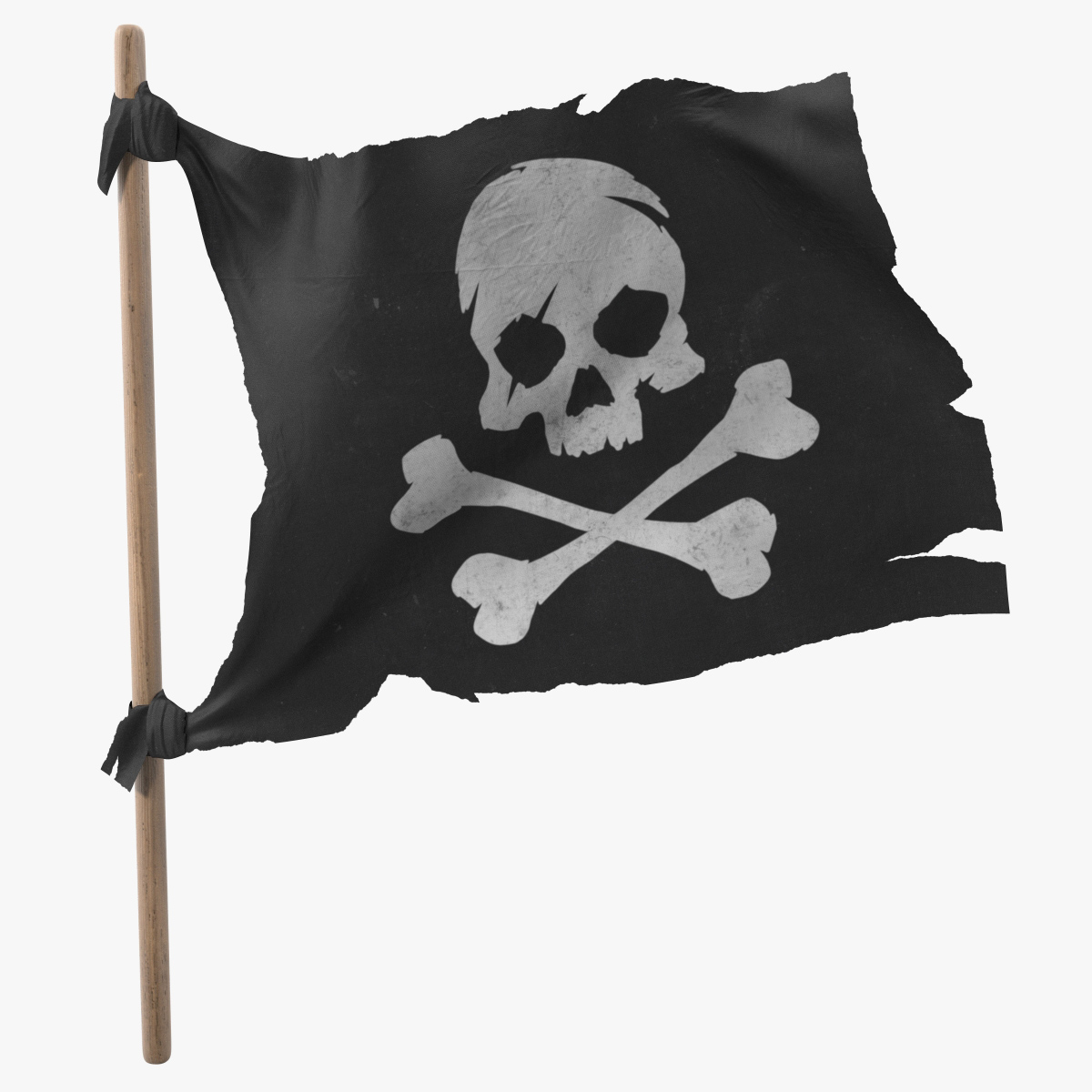 Pirate Skull and Bones Flag, view 4