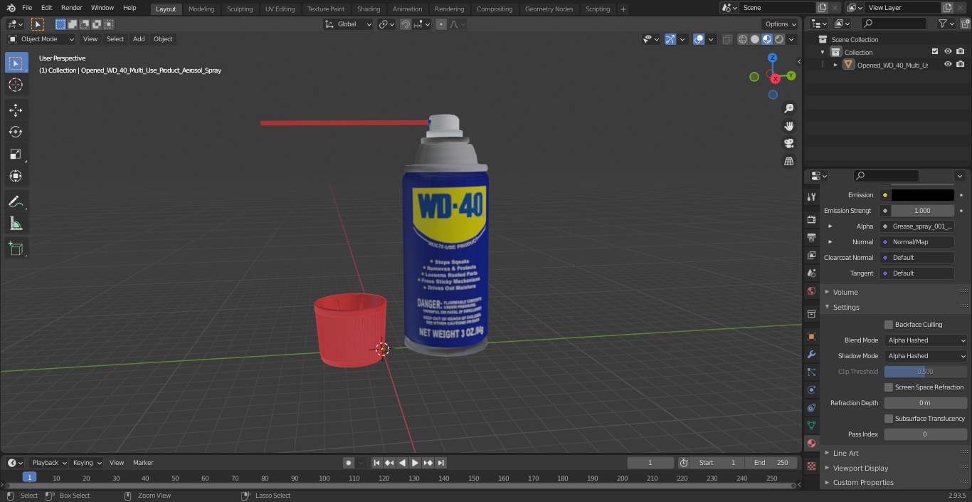 Opened WD 40 Multi Use Product Aerosol Spray 3D model