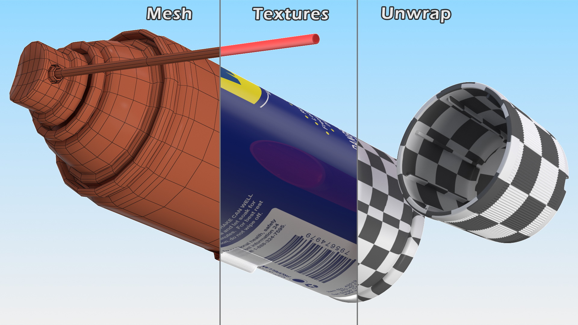 Opened WD 40 Multi Use Product Aerosol Spray 3D model