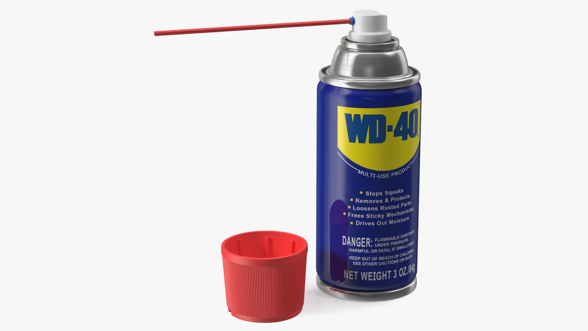 Opened WD 40 Multi Use Product Aerosol Spray 3D model
