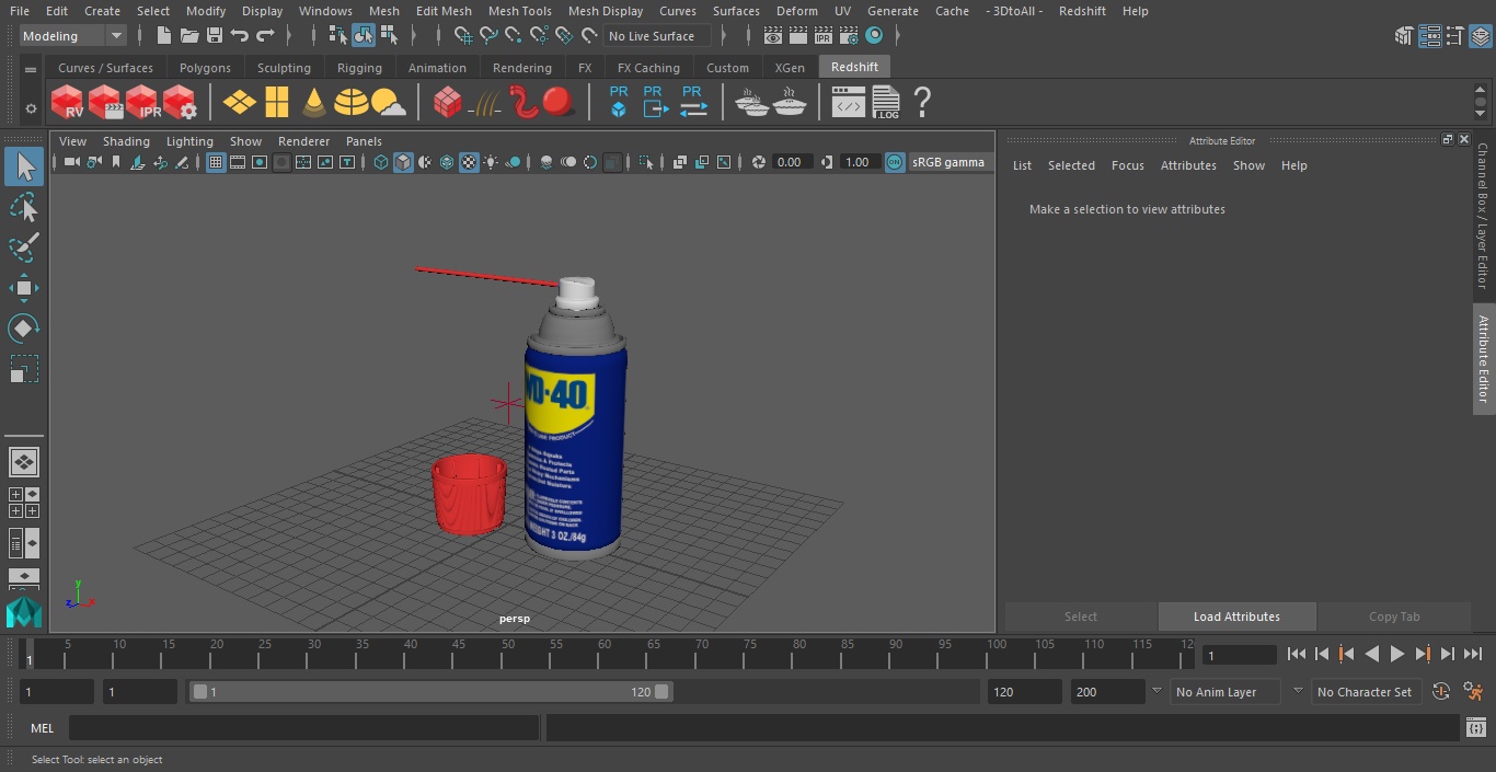 Opened WD 40 Multi Use Product Aerosol Spray 3D model