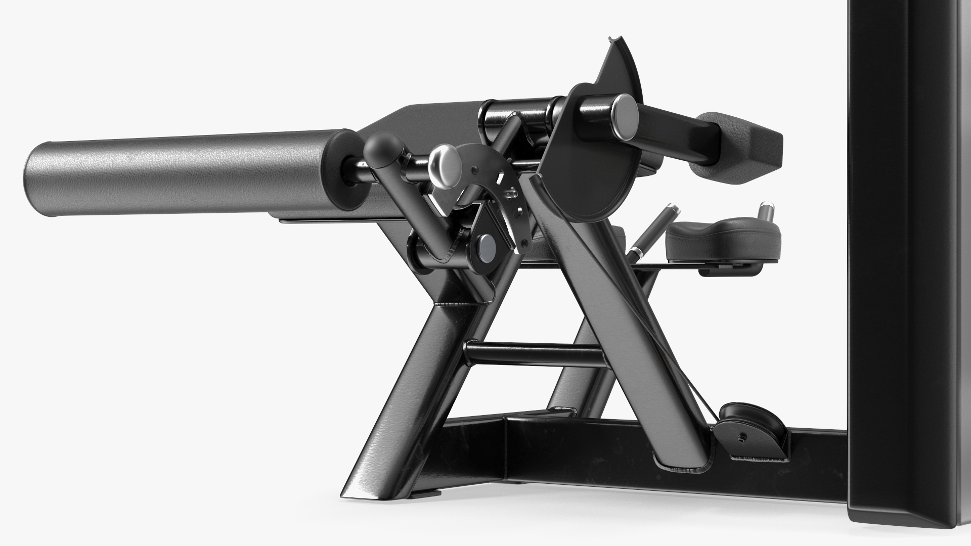 3D model Freemotion Prone Leg Curl Trainer Black Rigged for Maya