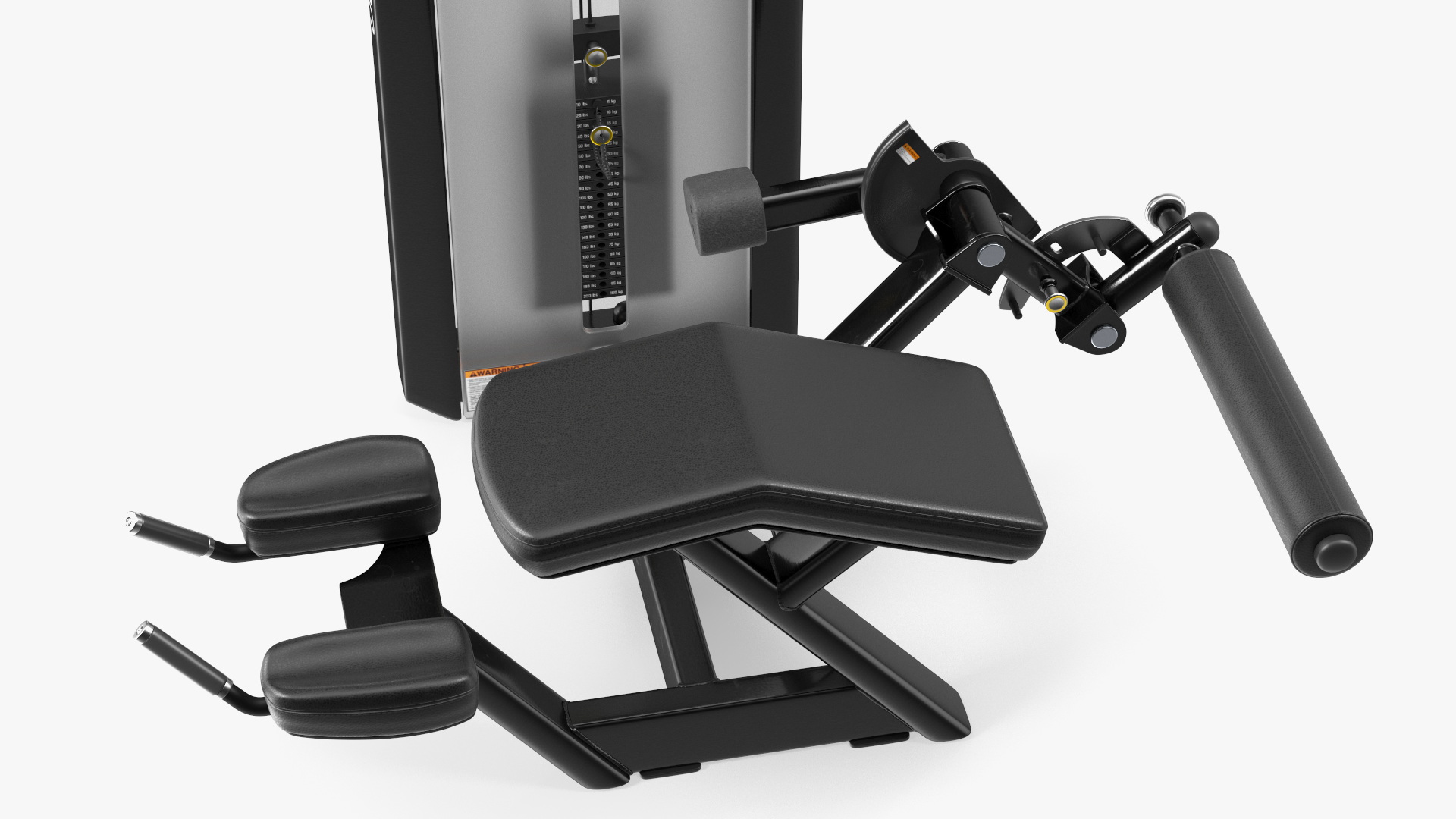 3D model Freemotion Prone Leg Curl Trainer Black Rigged for Maya